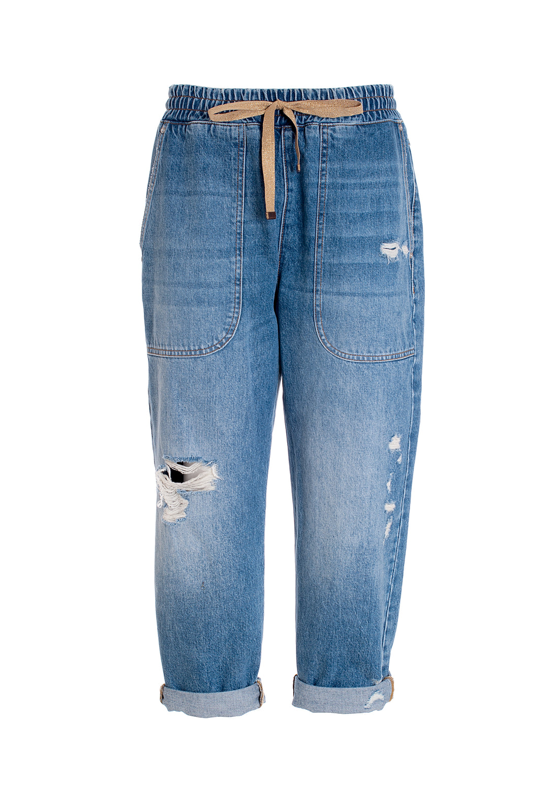 Pant straight leg made in denim with middle wash