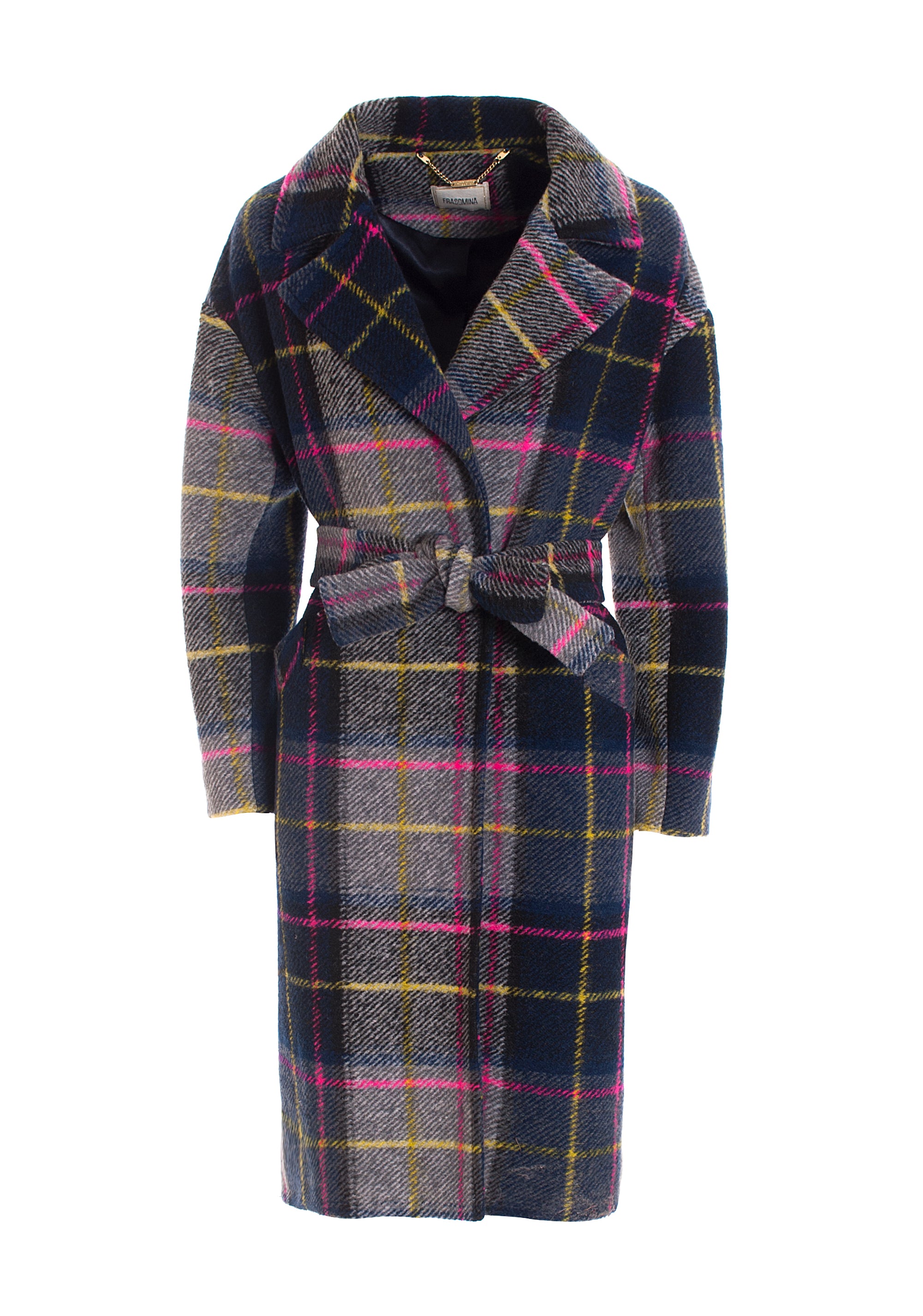 Long coat regular fit made in tartan Fracomina FR22WC1011W57495-210_1