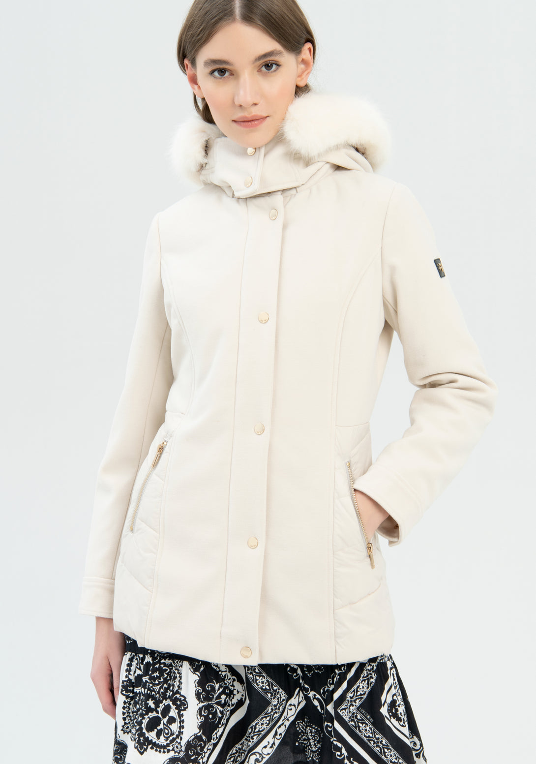 Padded jacket slim fit with hood Fracomina FR22WC3019W46301-108