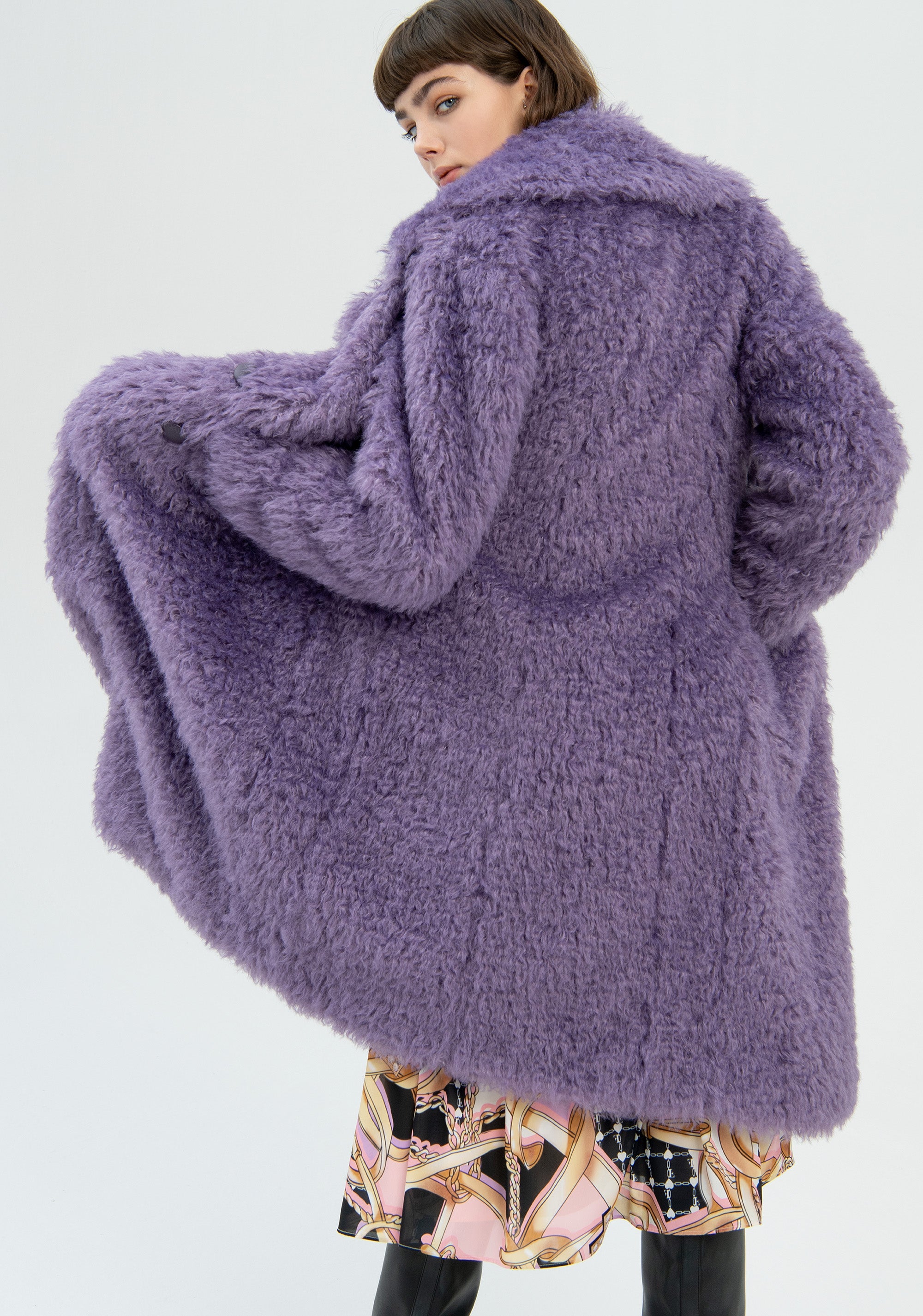 Coat Regular fit middle length made in eco fur Fracomina FR22WC4004W54901-I89-5