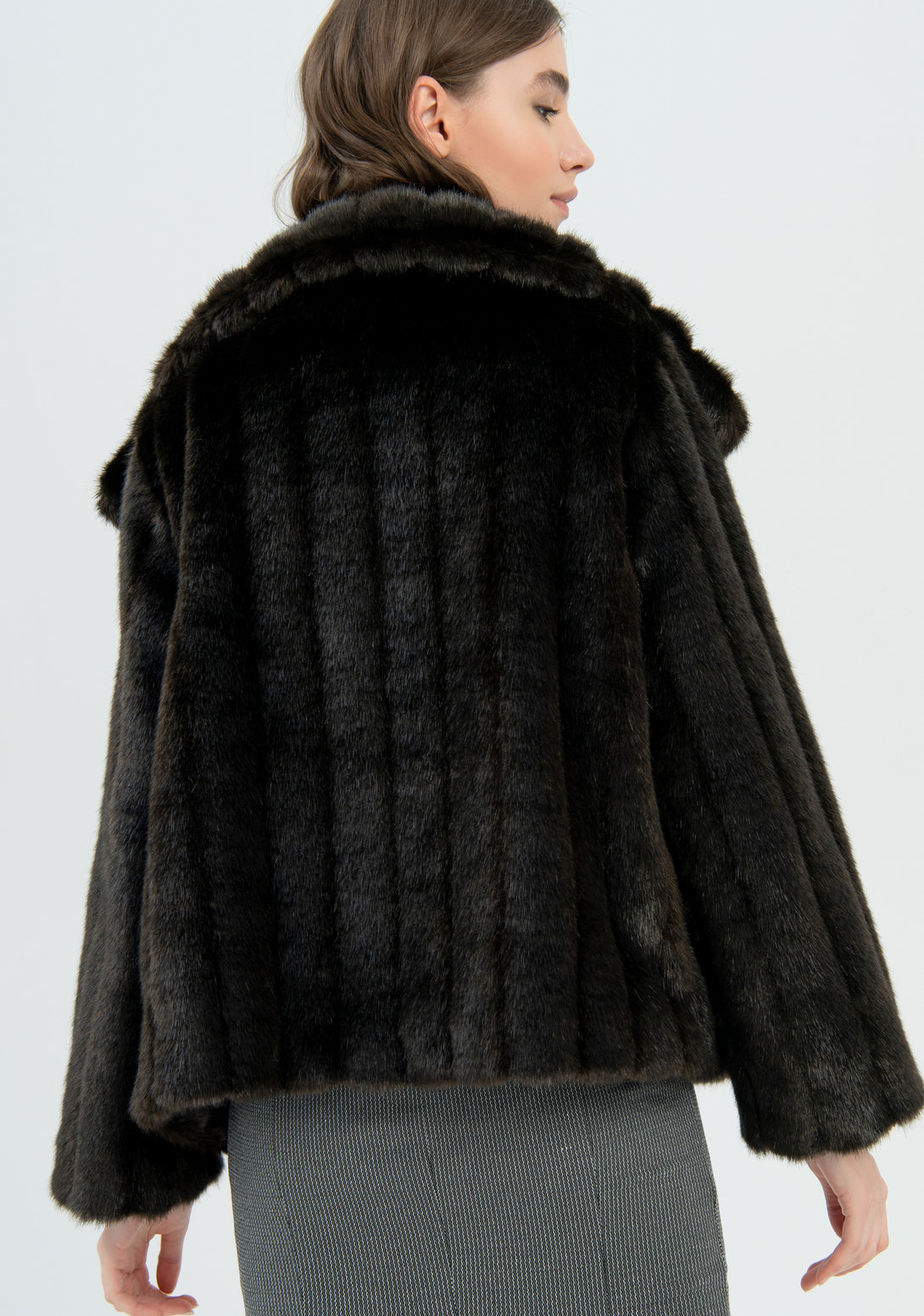 Jacket regular fit made in eco fur Fracomina FR22WC4006W56001-091-4