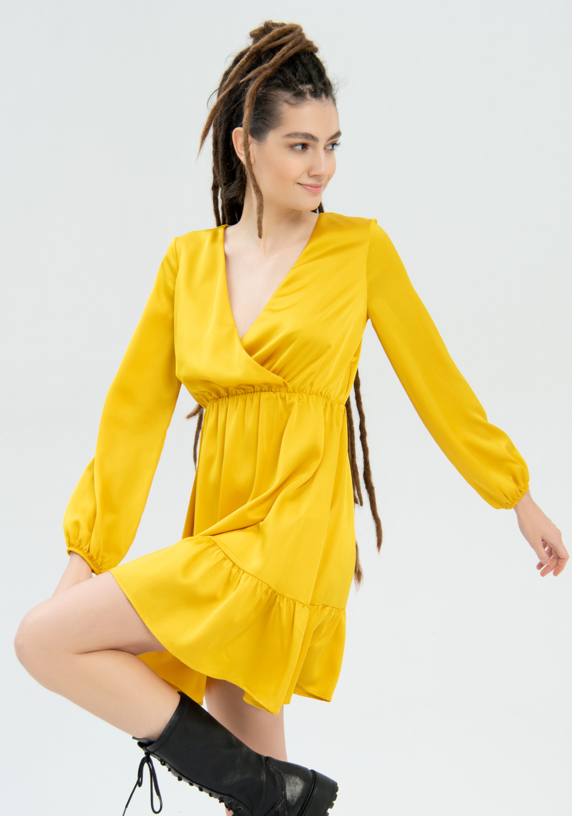 Mini dress regular fit with criss crossed neck drop Fracomina FR22WD1007W41101-300-2