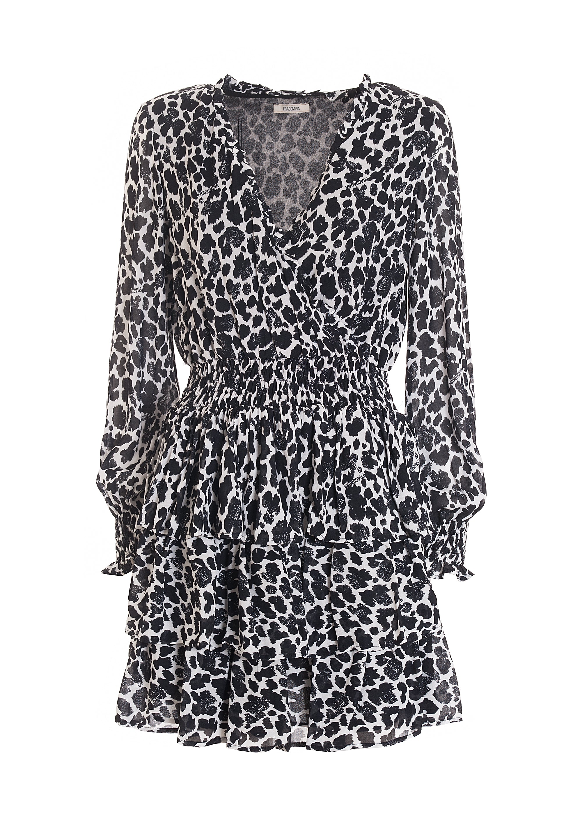 Mini dress regular fit with animalier pattern Fracomina FR22WD1010W428R8-060_1