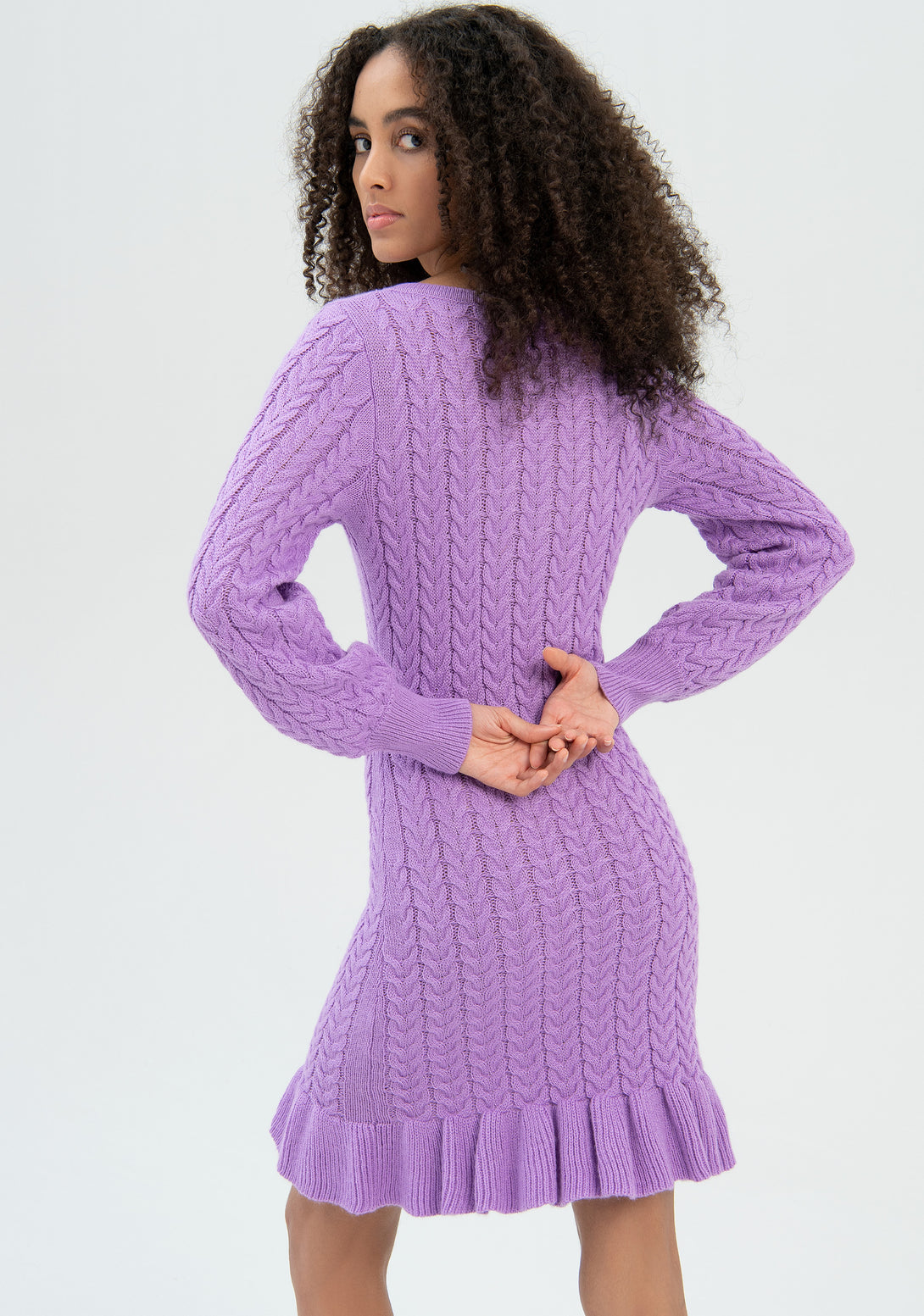 Knitted mini dress slim fit with plaits Fracomina FR22WD5004K45701-I89-4