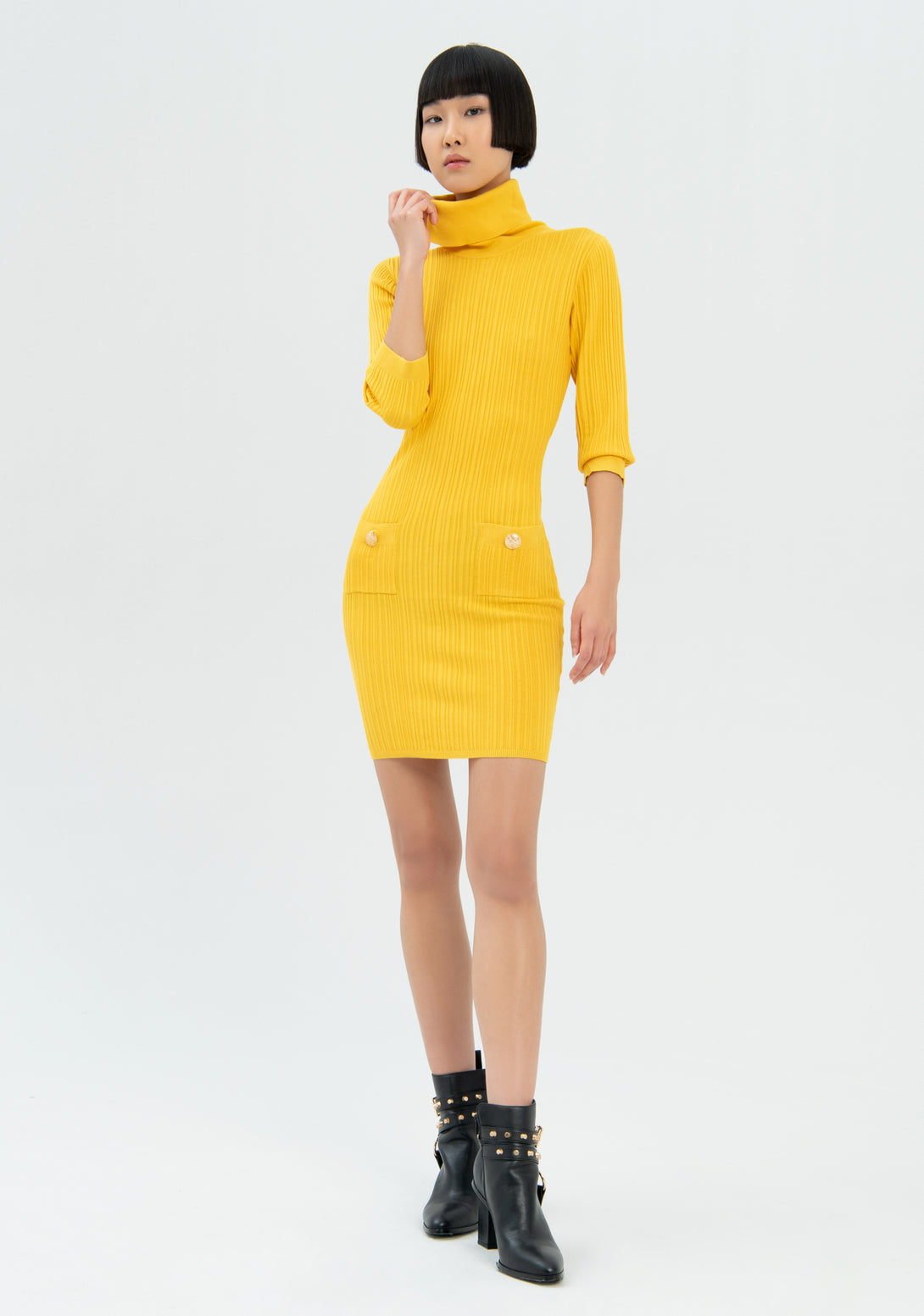 Knitted mini dress slim fit with ribs Fracomina FR22WD5007K41401-300