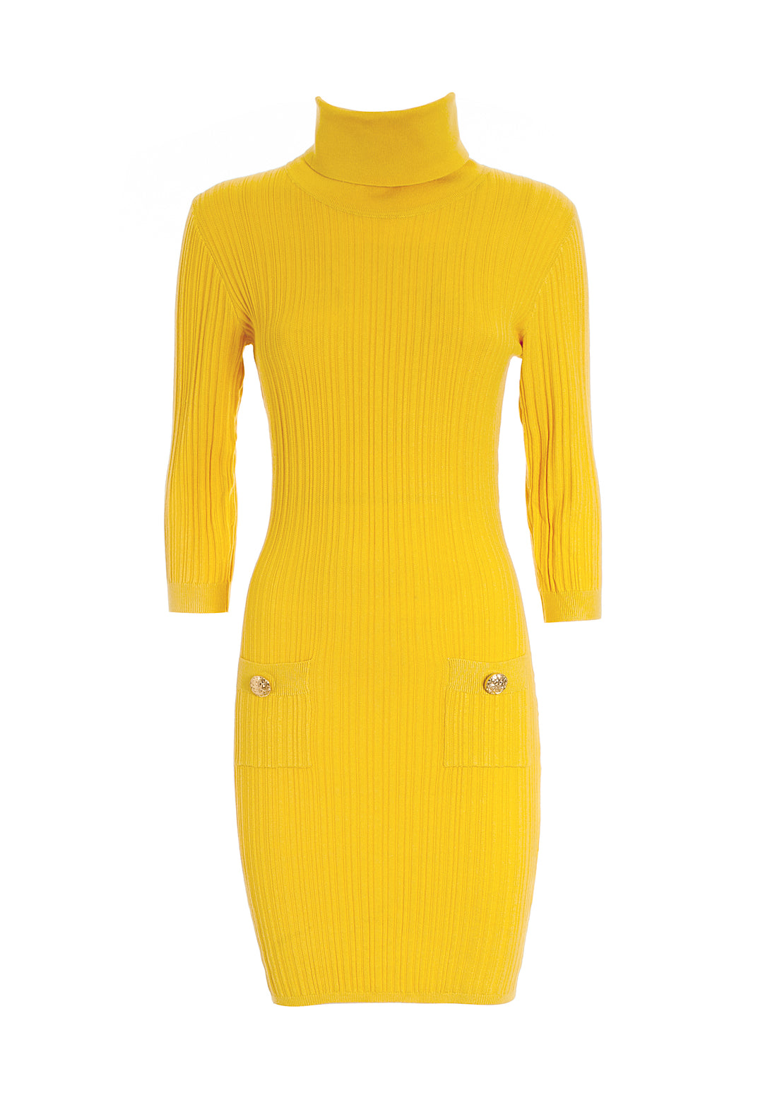Knitted mini dress slim fit with ribs
