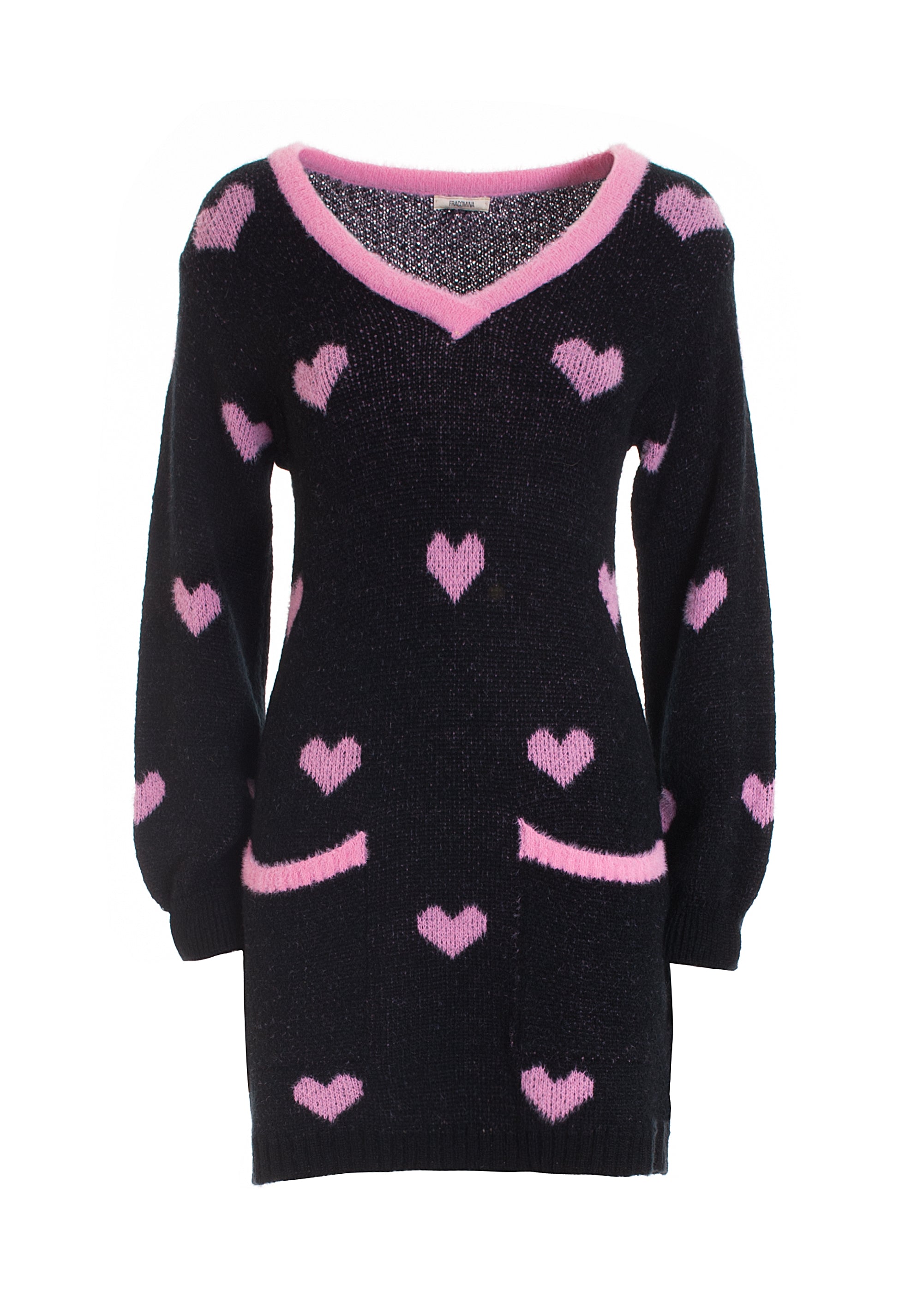 Knitted mini dress slim fit with heart-shaped jacquard Fracomina FR22WD5009K468F8-581_1