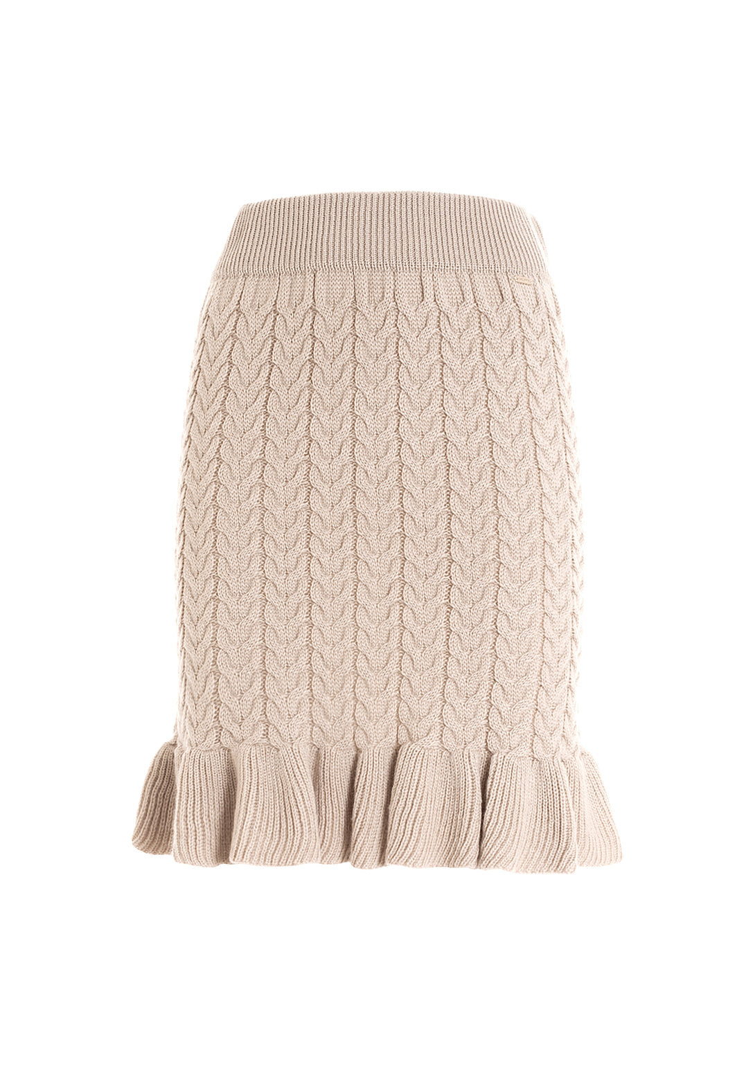 Knitted skirt slim fit middle length with plaits