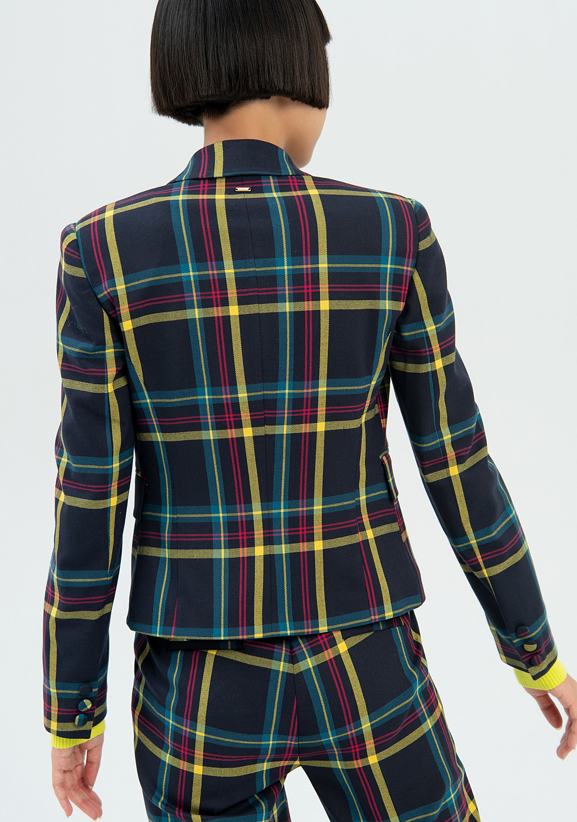 Blazer regular fit double breasted made in tartan Fracomina FR22WJ2005W575O2-210-4