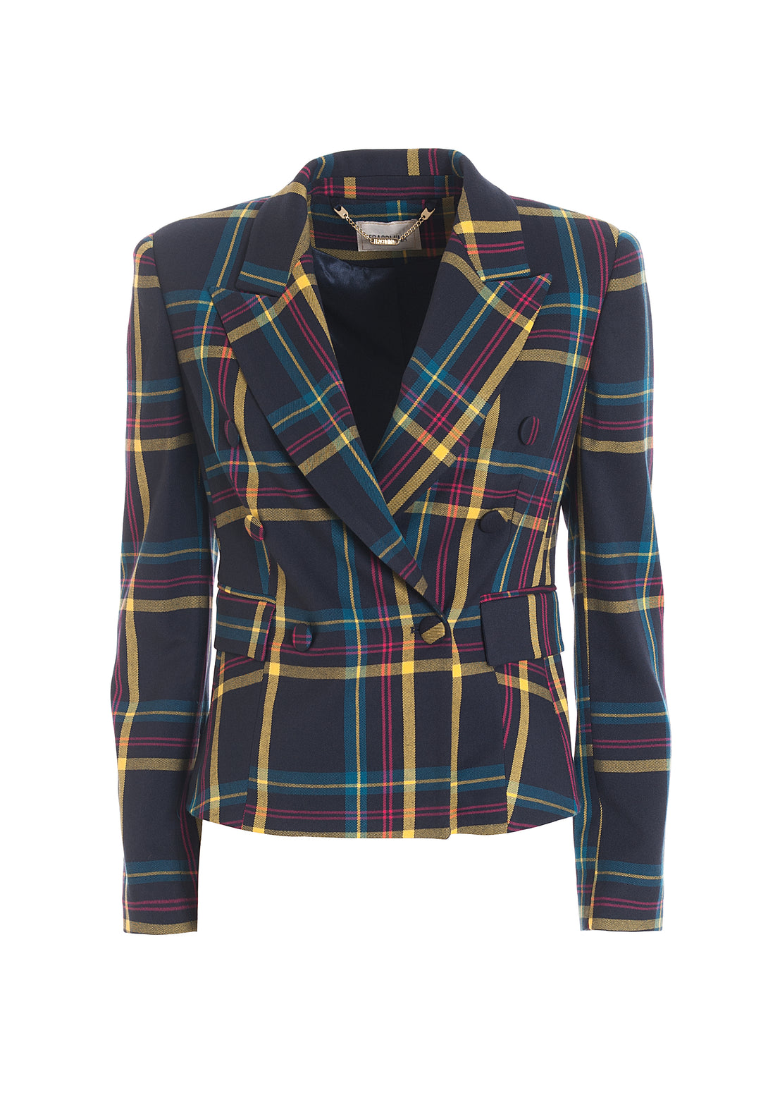 Blazer regular fit double breasted made in tartan