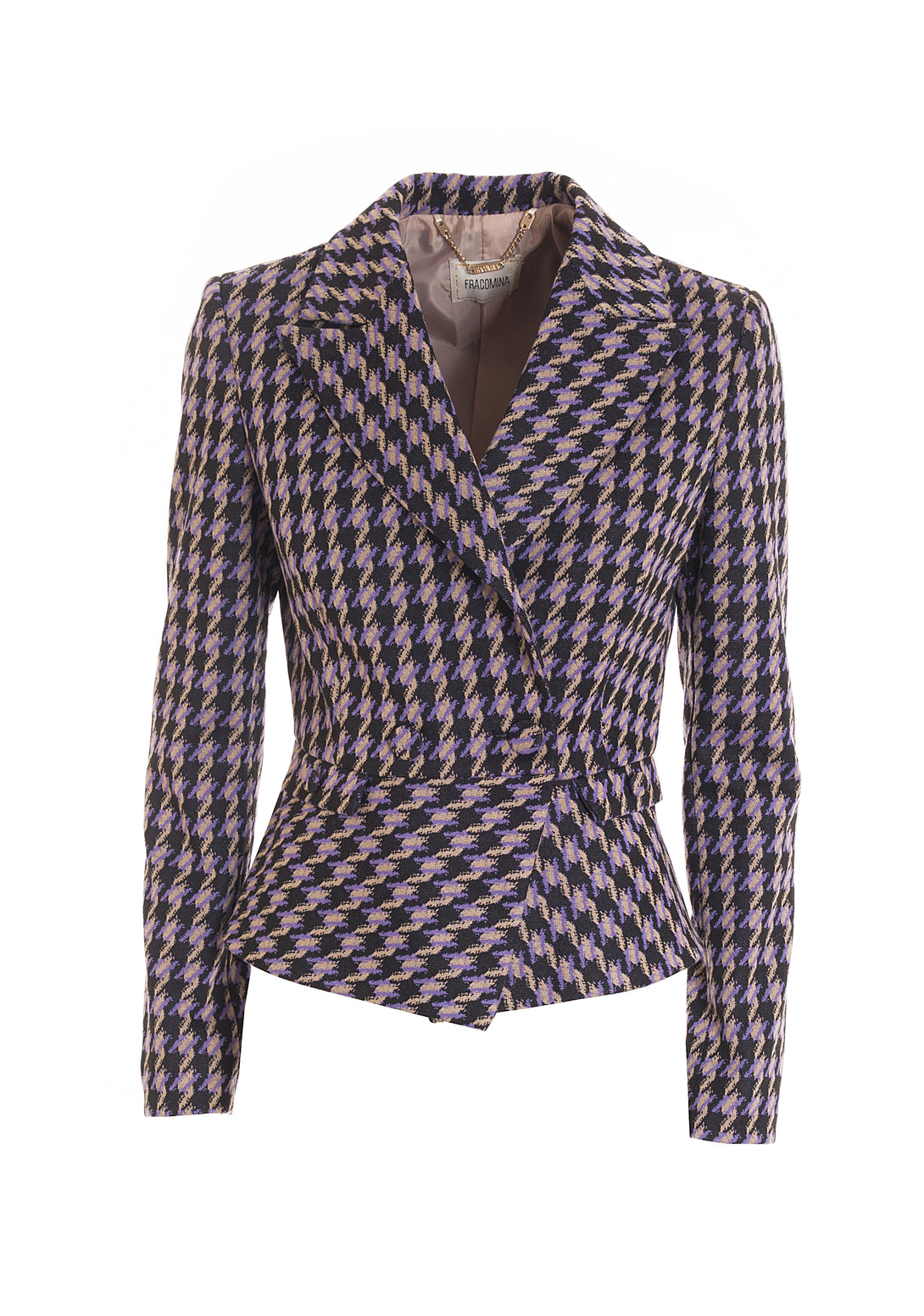 Blazer regular fit double breasted with pied de poule pattern Fracomina FR22WJ2008W57201-210