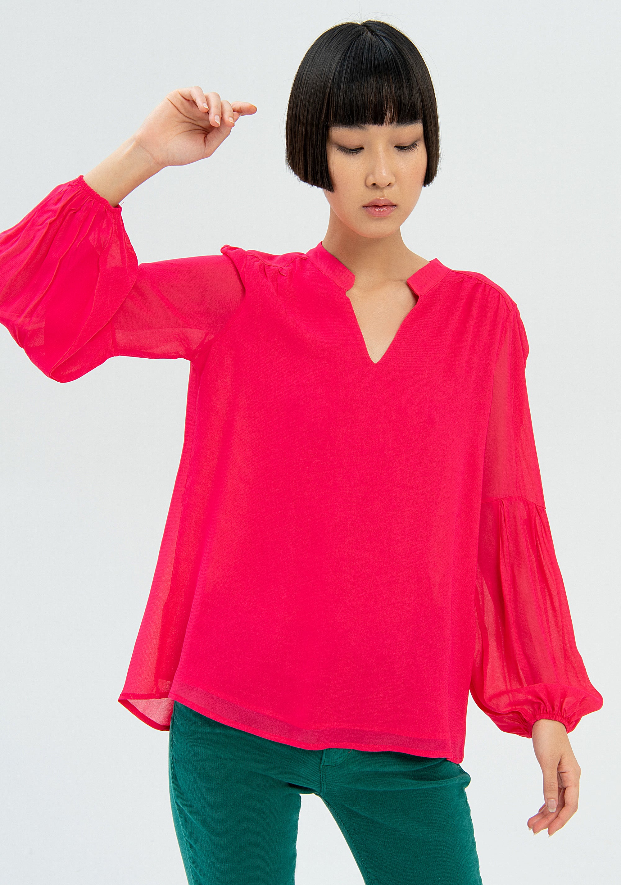 Blouse A-shape made in soft viscose Fracomina FR22WT1010W42801-101-2