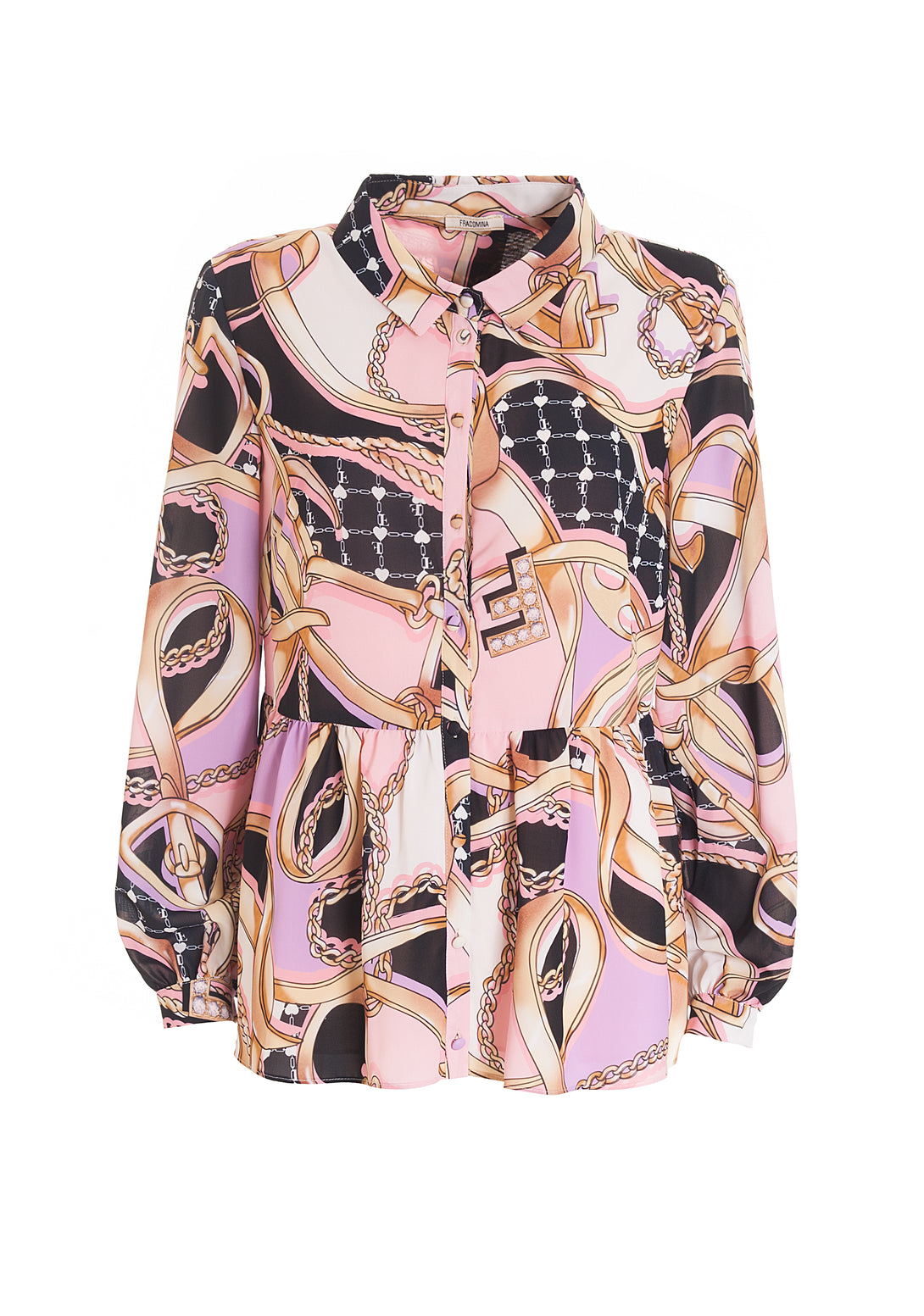 Shirt flared with multi color pattern