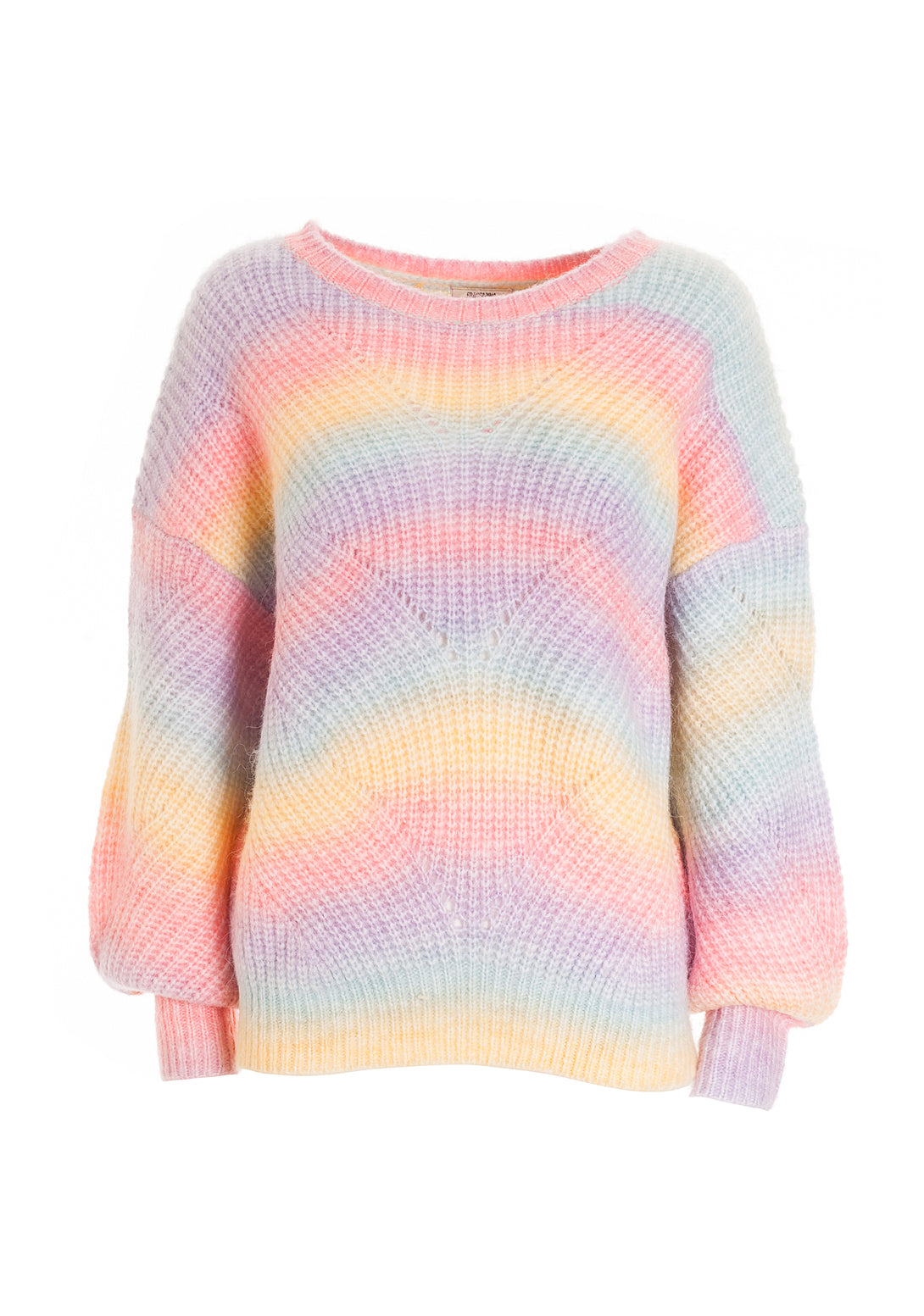 Knitwear over fit with multi color plaits