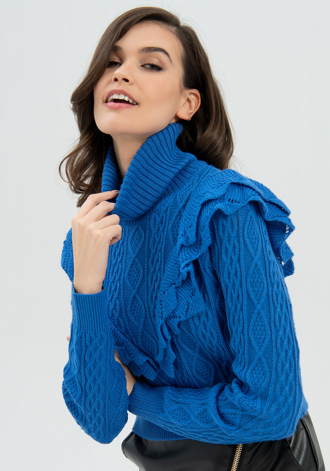 Knitwear over fit with plaits Fracomina FR22WT7021K45701-078-2