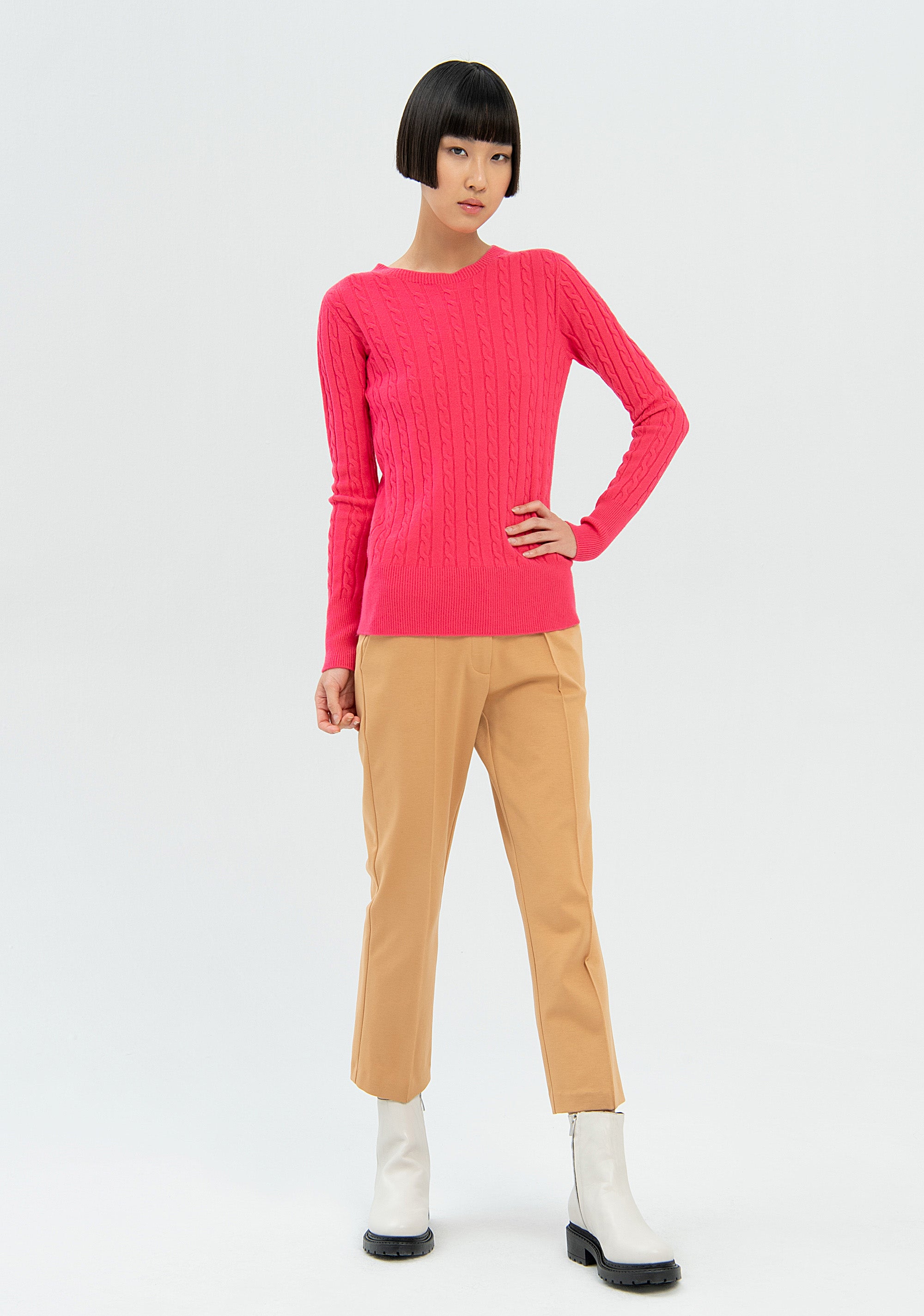 Knitwear regular fit with plaits Fracomina FR22WT7042K42001-101_1