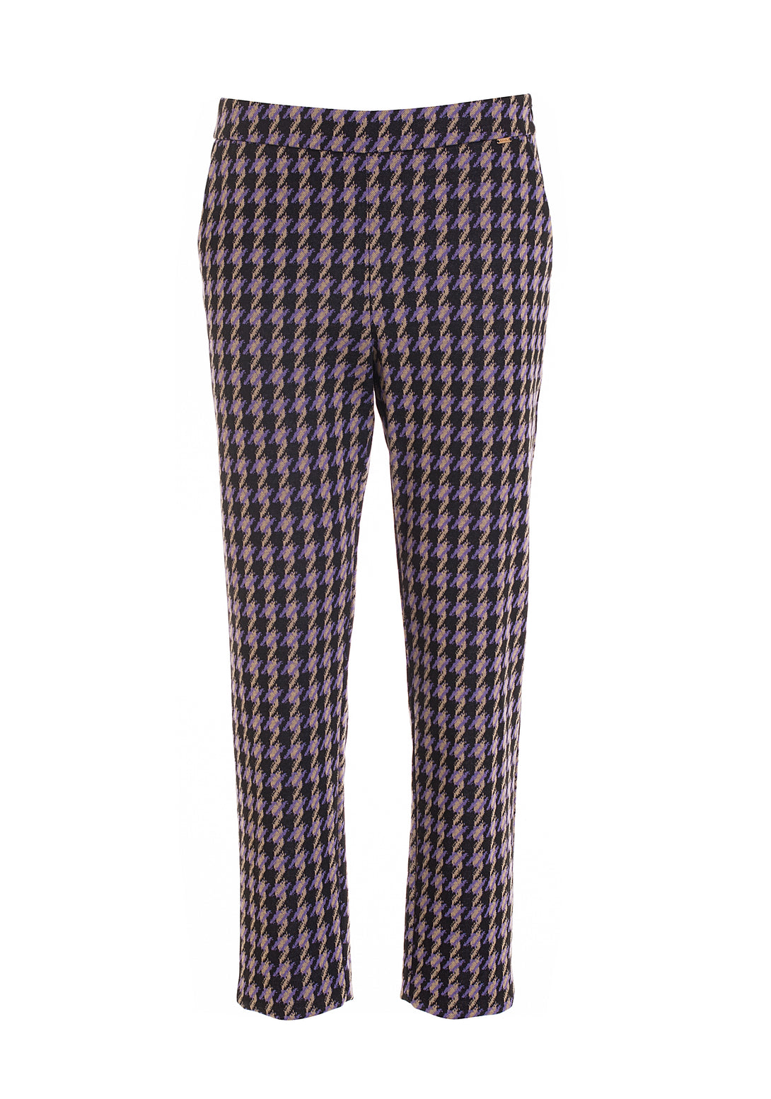 Chinos pant regular fit with pied de poule pattern