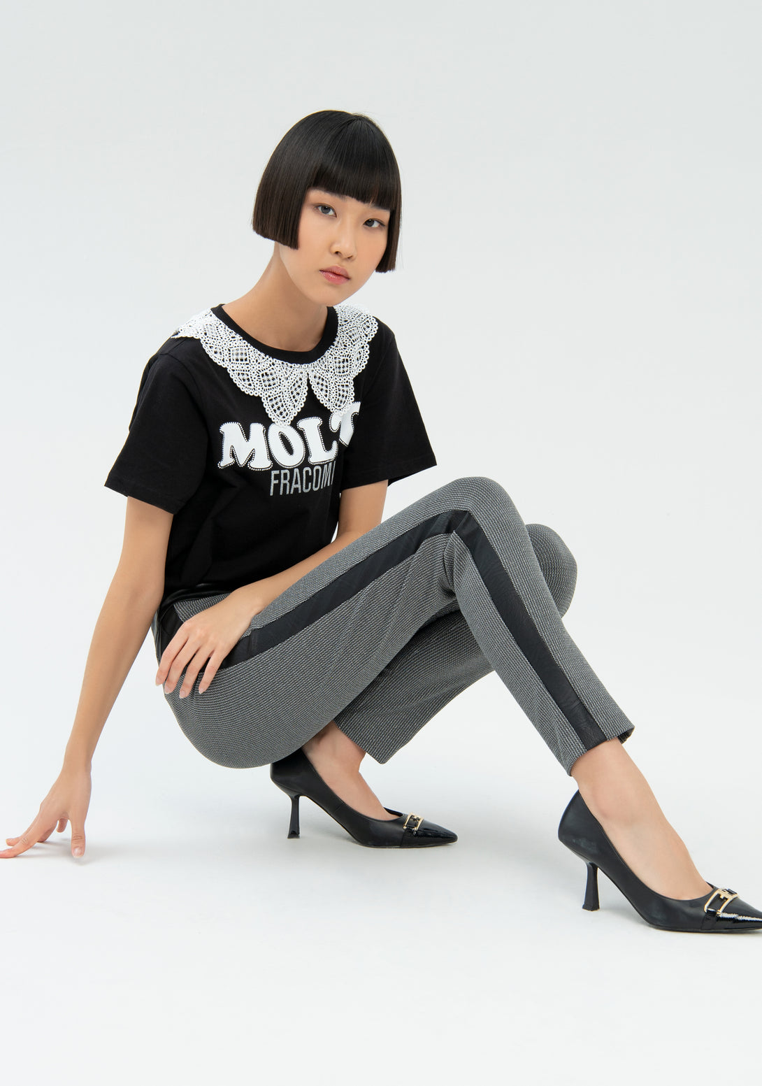 Leggings slim fit made in mixed fabrics Fracomina FR22WV7003W576Q7-561-3
