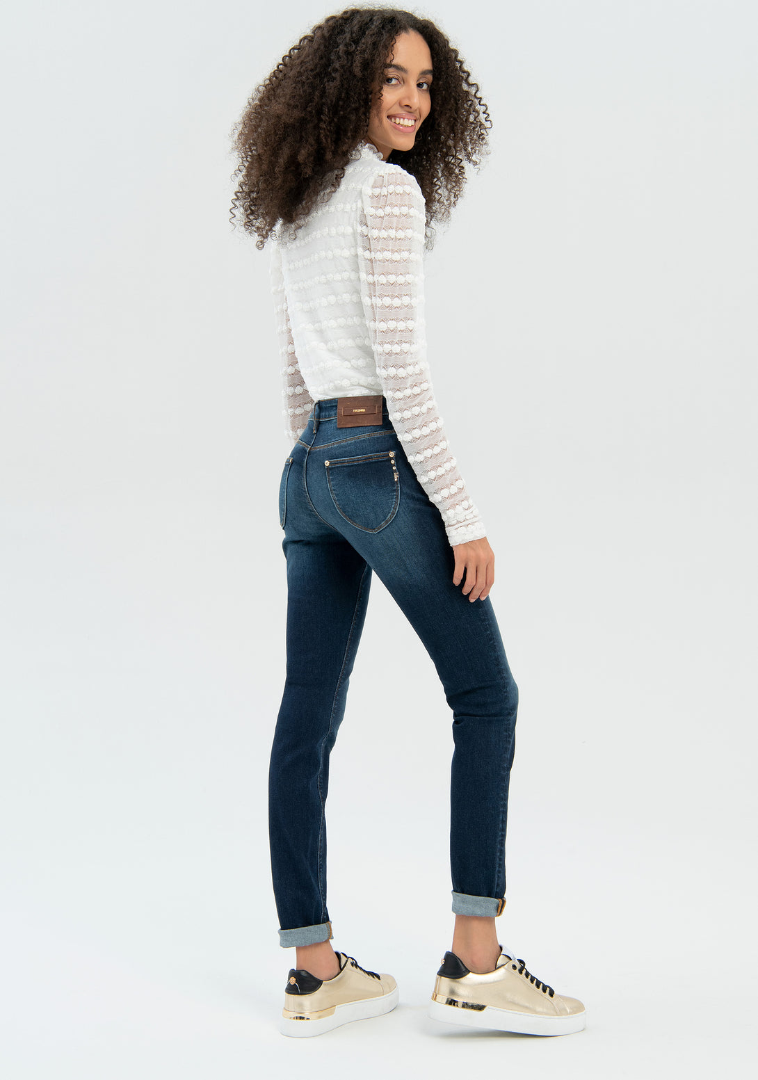 Jeans skinny fit made in denim with vintage wash Fracomina FR22WV7005D42002-349-5