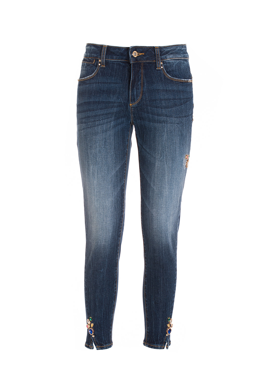 Jeans slim fit with shape-up effect made in denim with middle wash
