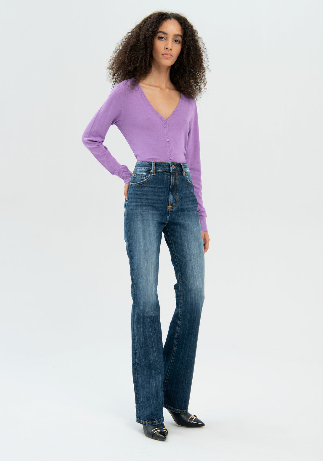 Jeans bootcut made in denim with middle wash Fracomina FR22WVA002D42093-349