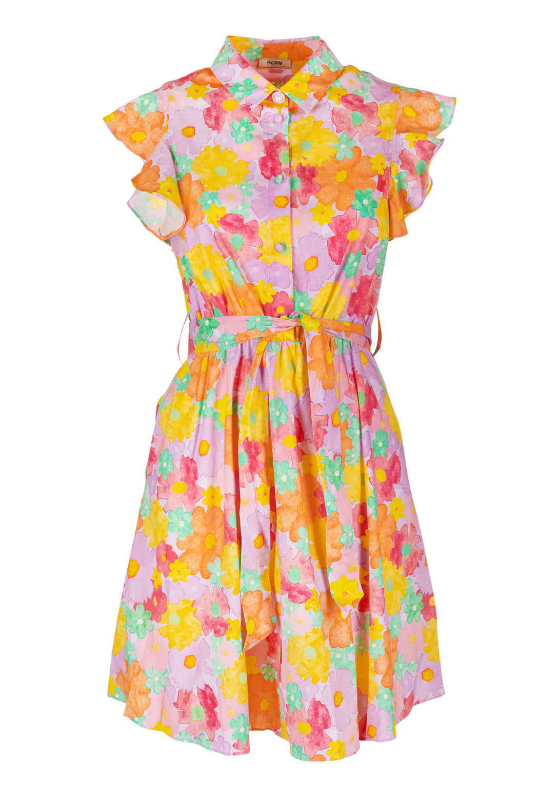 Mini chemisier dress regular fit with flowery pattern