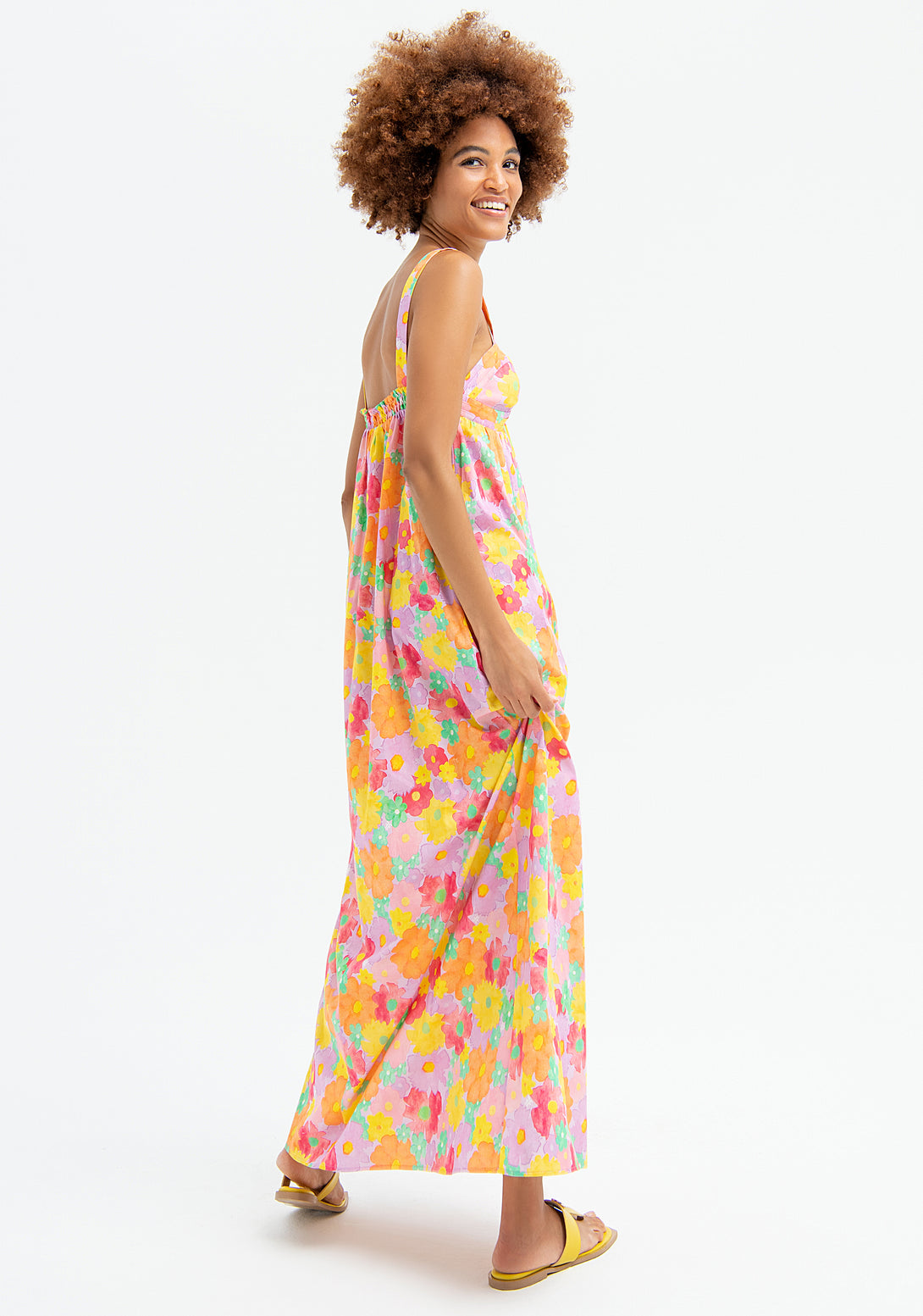 Long sleeveless dress with flowery pattern Fracomina FR23SD3008W400R8-L47-4