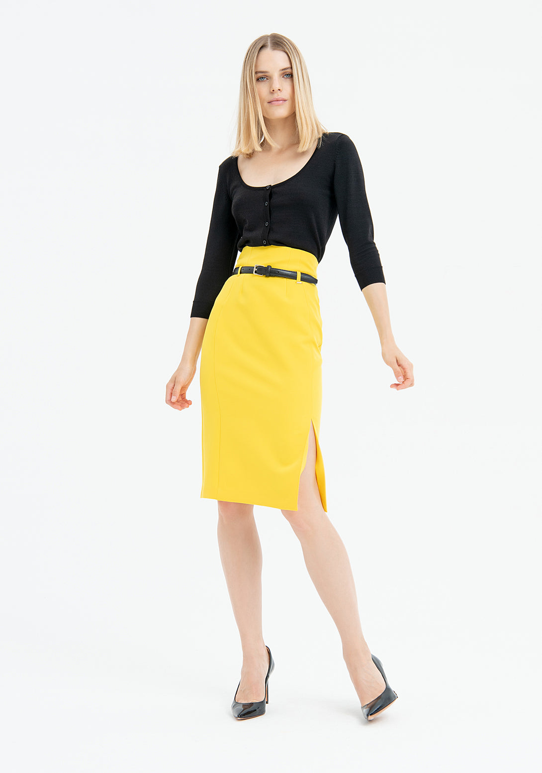 Mini sheath skirt slim fit middle length Fracomina FR23SG2001W42901-300-1