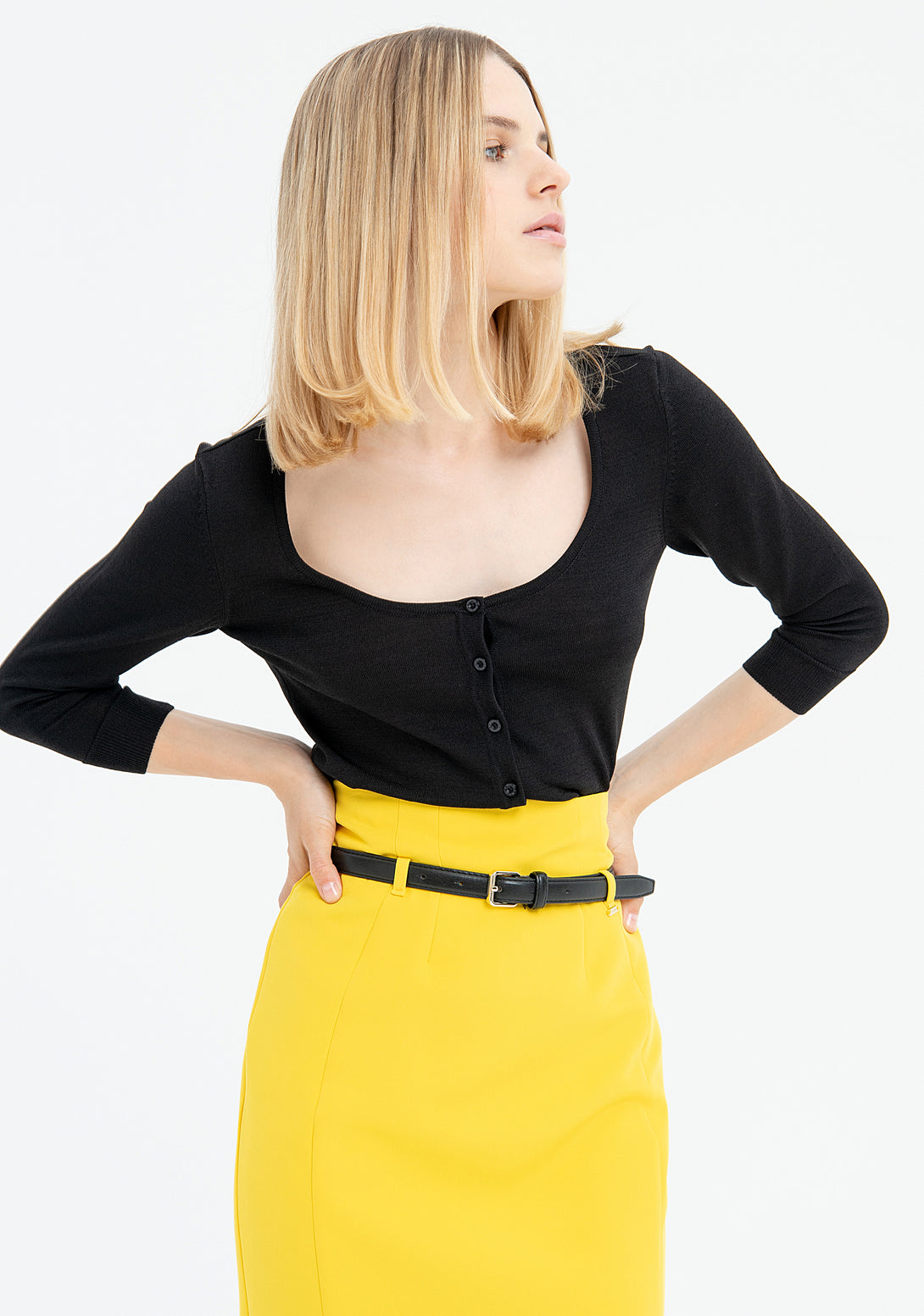 Mini sheath skirt slim fit middle length Fracomina FR23SG2001W42901-300-2