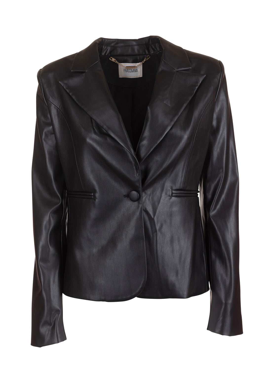 Blazer jacket slim fit single breasted made in eco leather