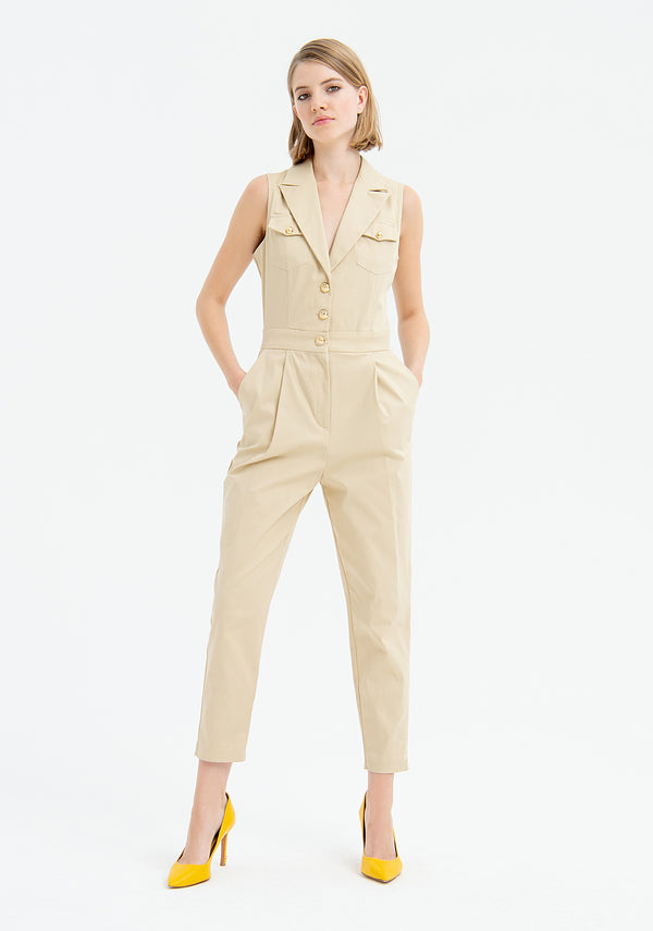 Sleeveless overall made in gabardine Fracomina FR23SO2002W40101-251-1