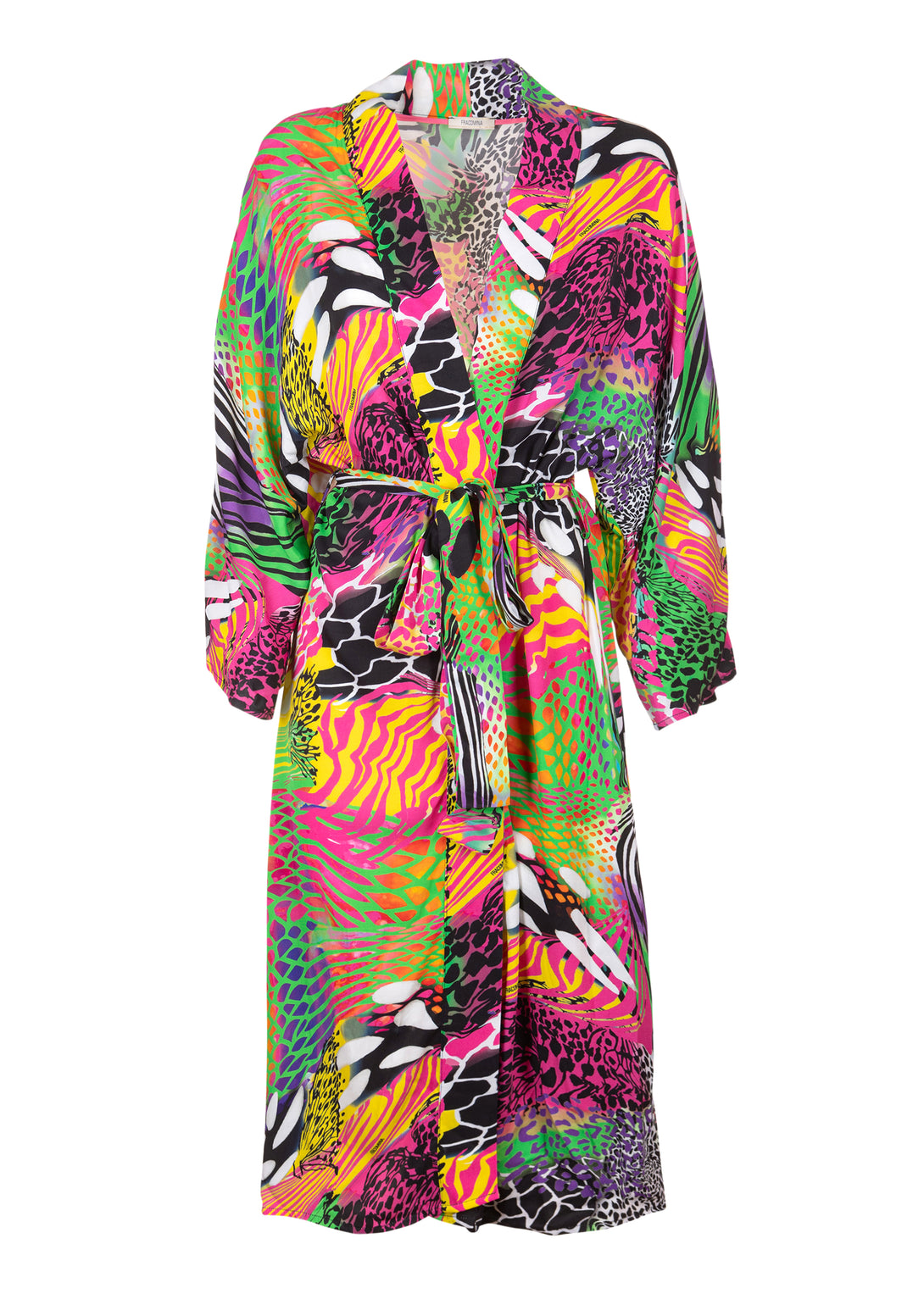 Long kimono regular fit with animalier pattern