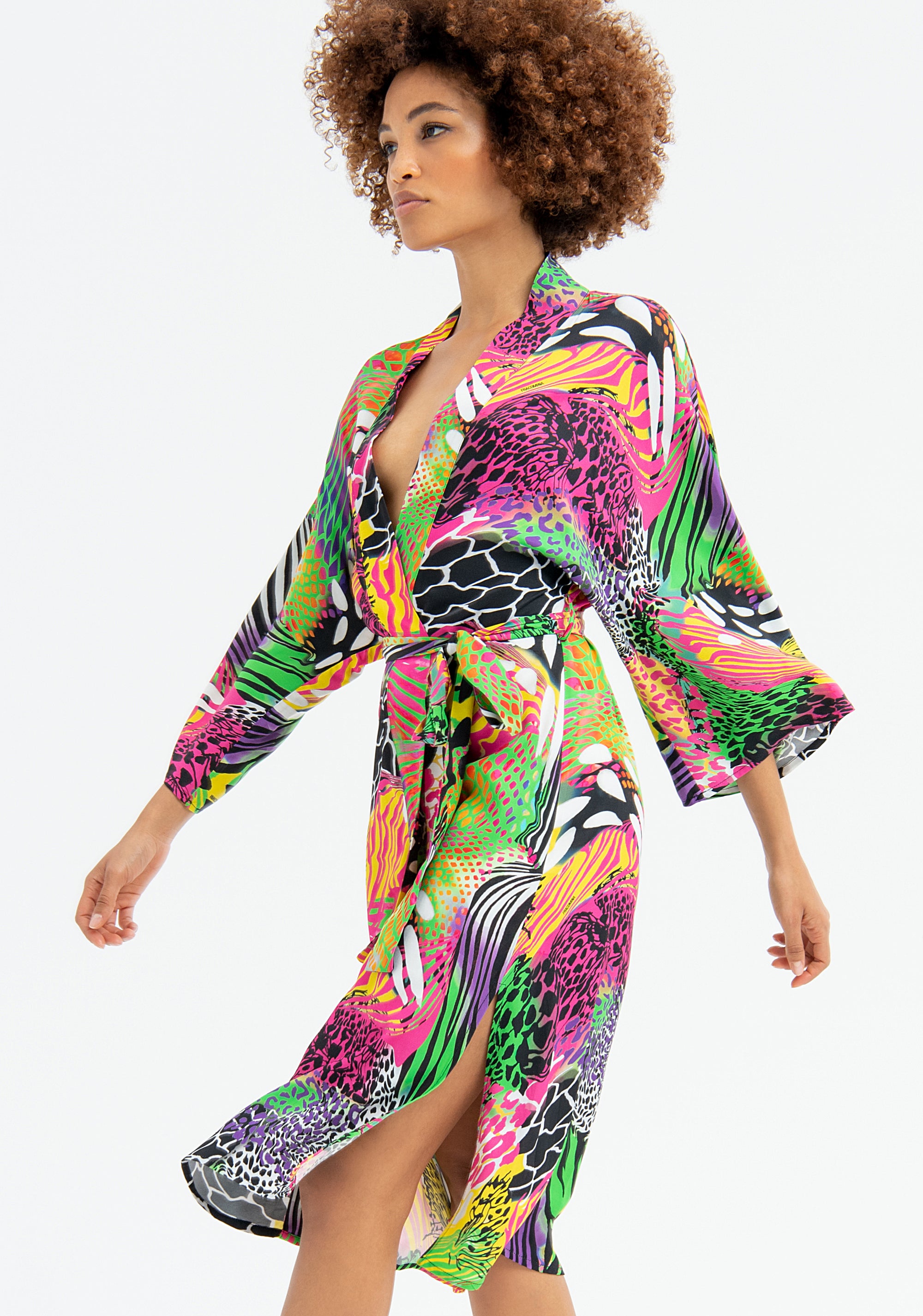 Long kimono regular fit with animalier pattern Fracomina FR23ST6004W566R8-Q17-3