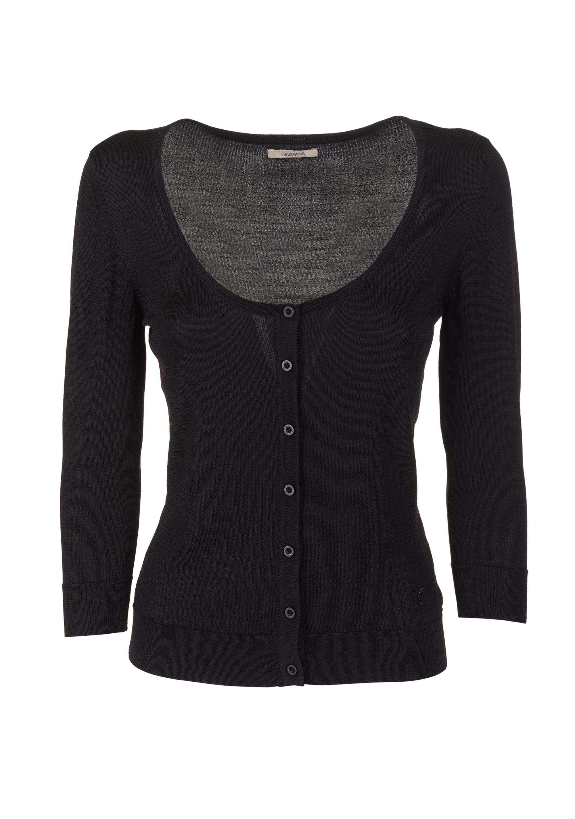 Cardigan slim fit with wide round neckline Fracomina FR23ST8001K41701-053-1_07b731d6-9fd6-4b5f-aab9-3d2f0d143cab