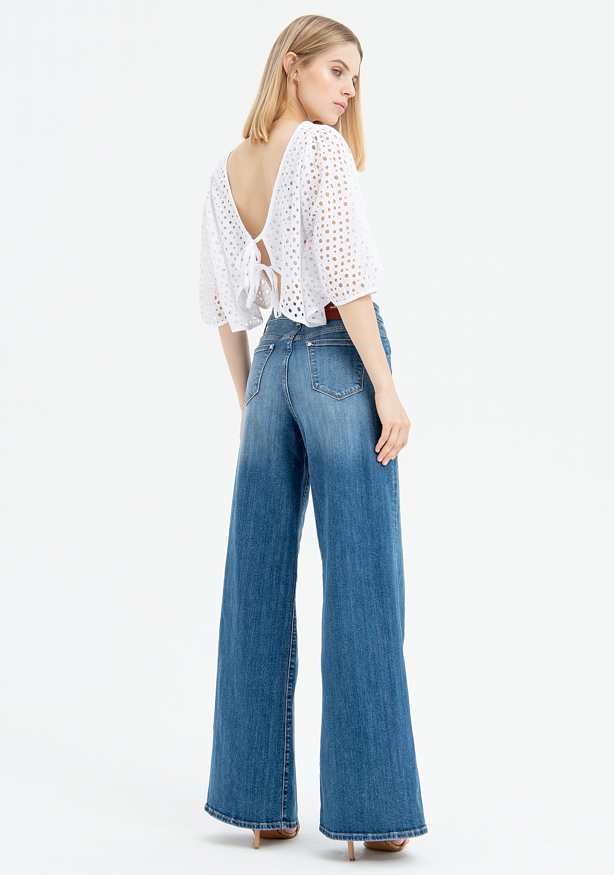 Jeans flare made in denim with middle wash Fracomina FR23SV3009D40802-263-5