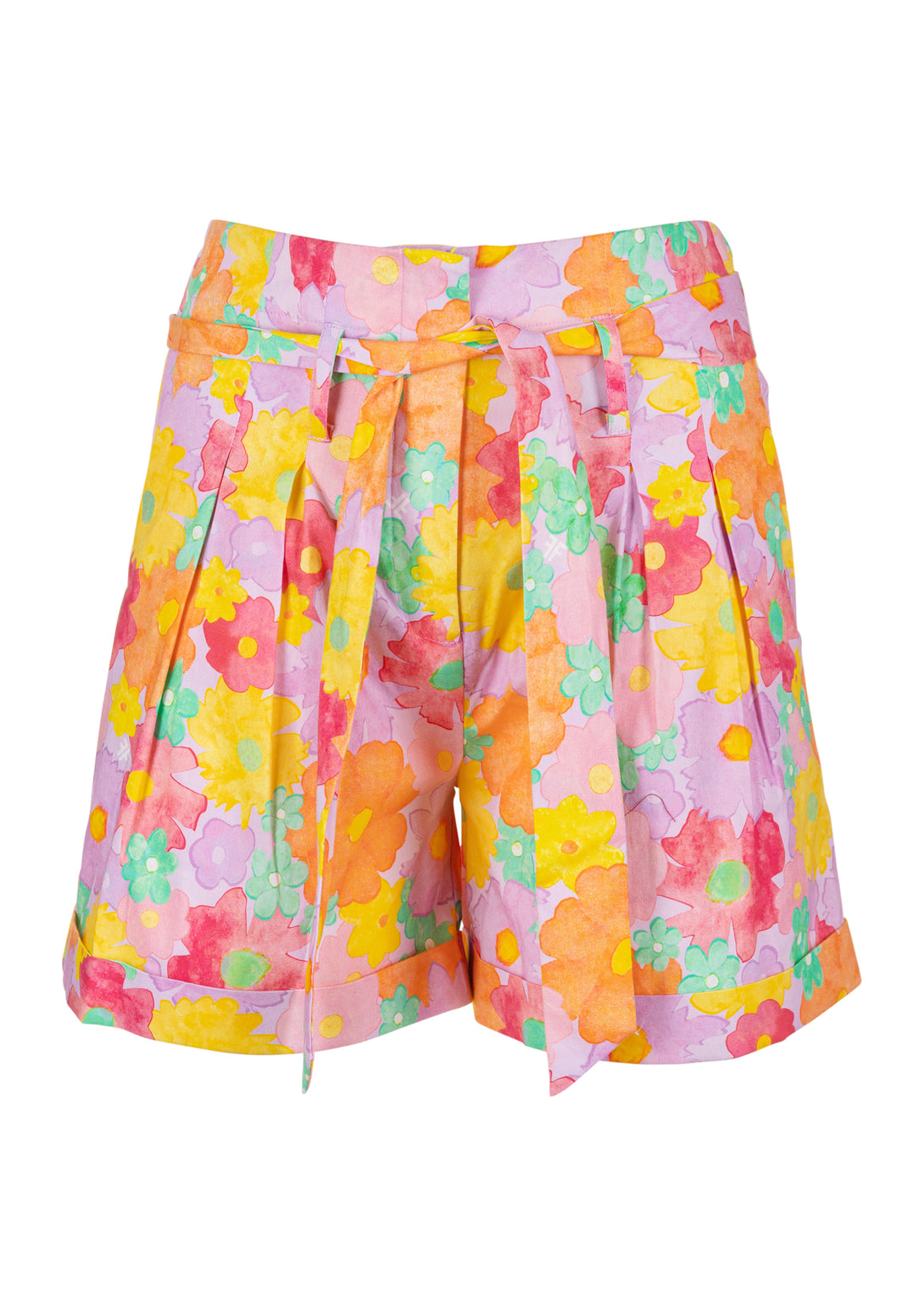 Short pant regular fit with flowery pattern