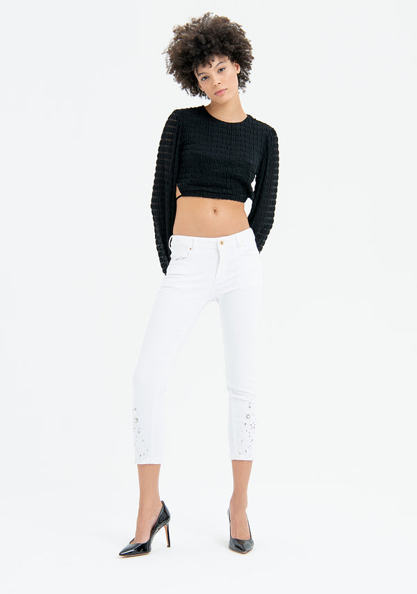 Jeans cropped push-up effect made in twill Fracomina FR23SV9002W613R9-278-1