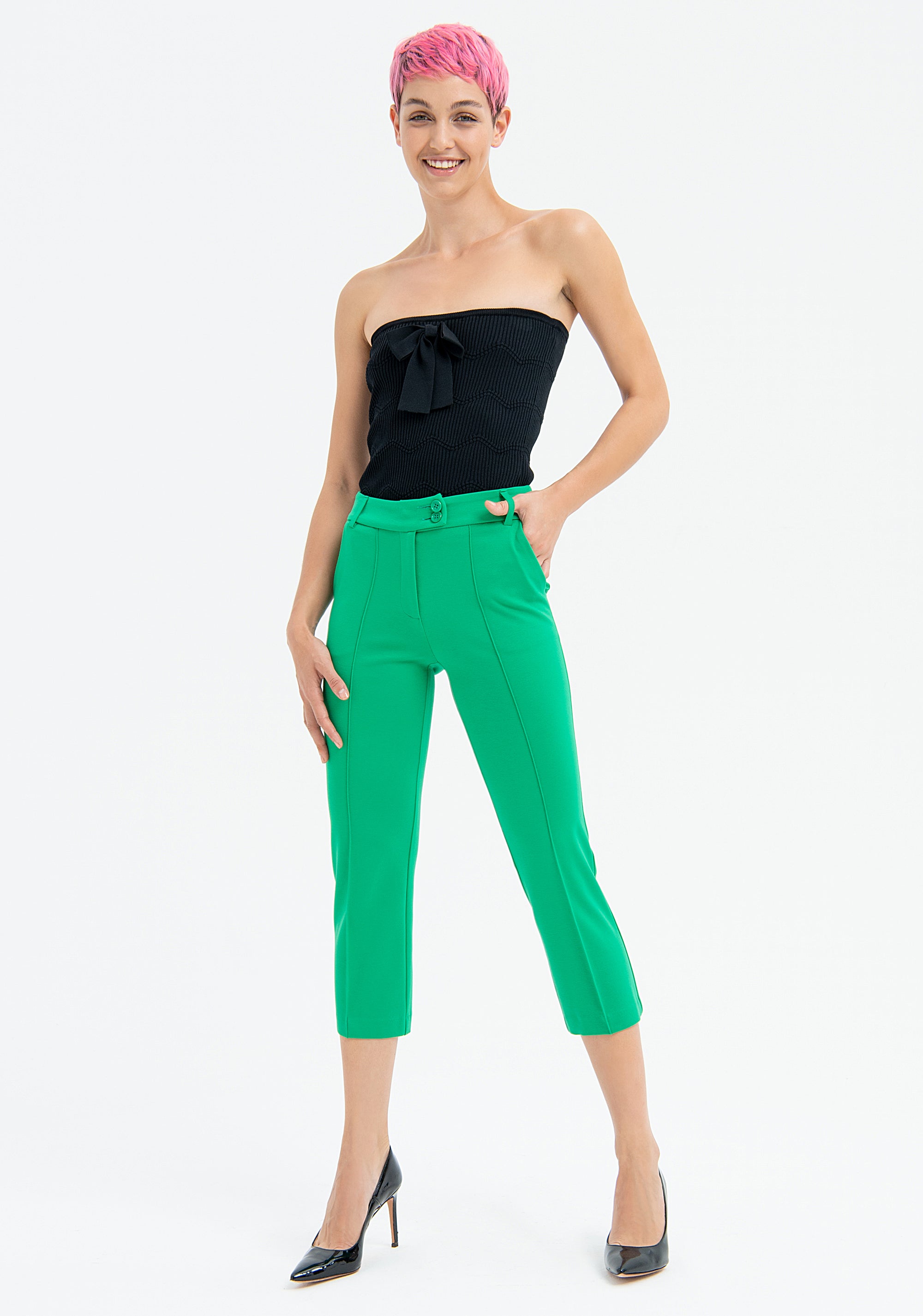 Pant cropped made in stretch fabric Fracomina FR23SV9005W49701-152-1