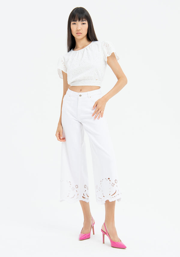 Culotte pant cropped made in twill Fracomina FR23SVB001W40101-278-1