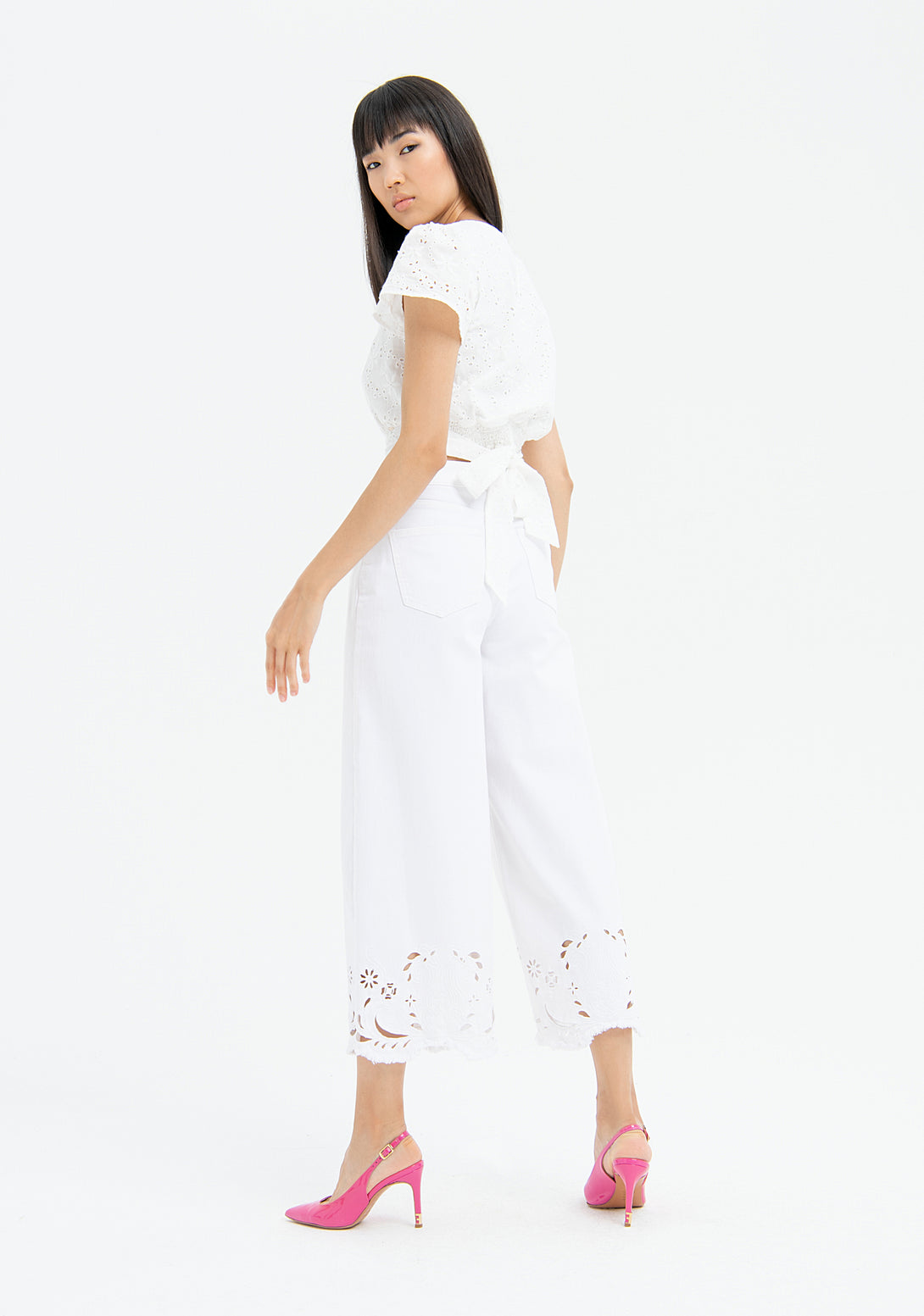 Culotte pant cropped made in twill Fracomina FR23SVB001W40101-278-4