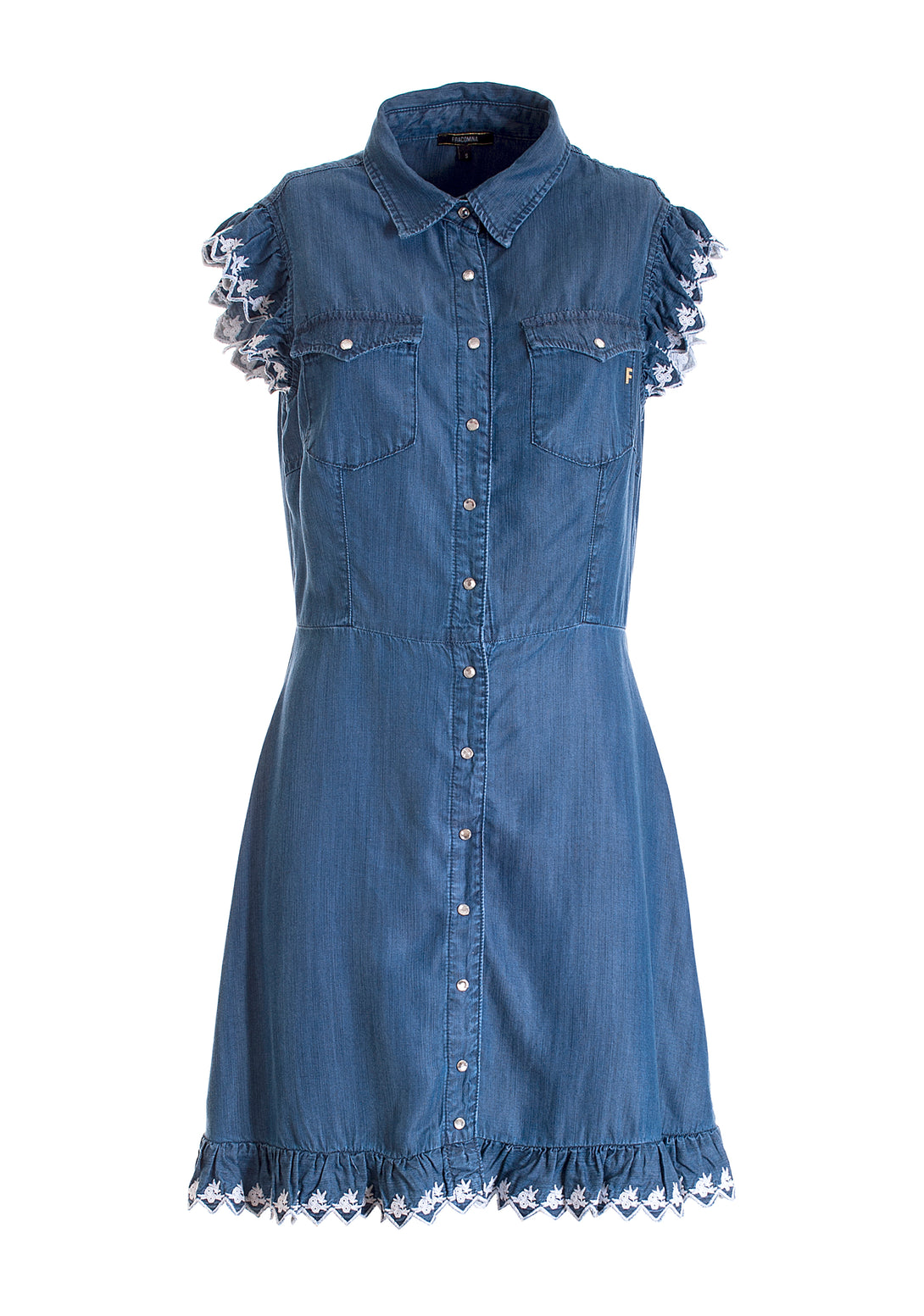 Chemisier dress, short, made in chambray fabric