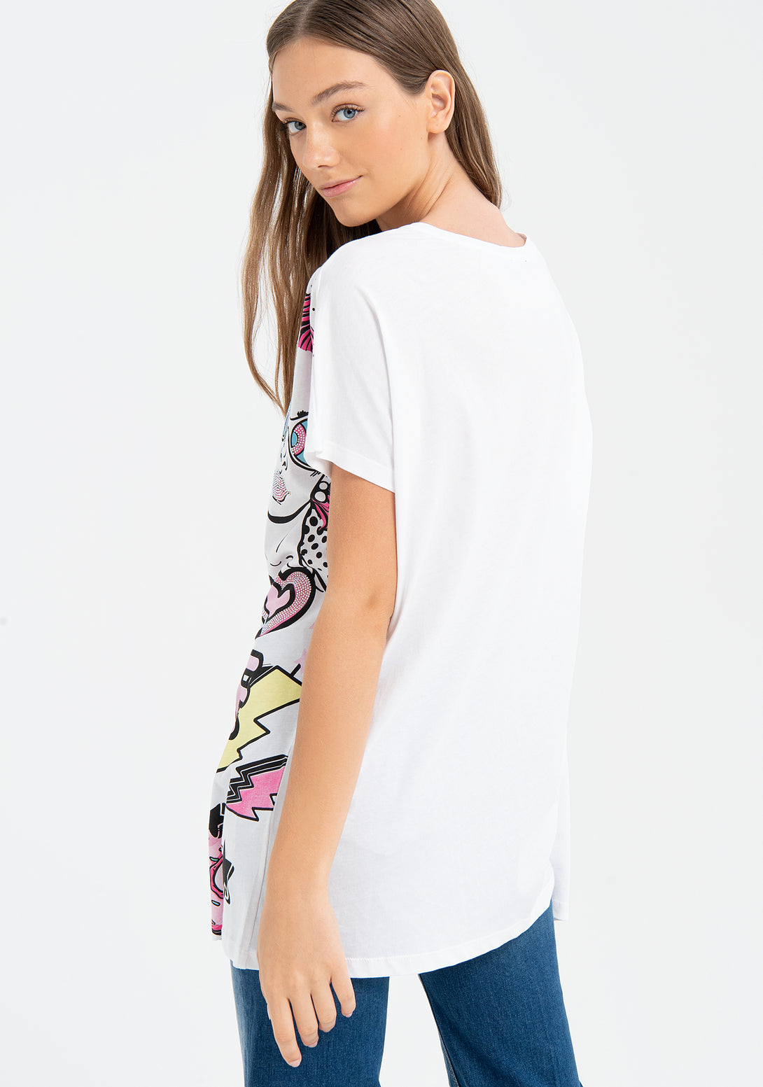 T-shirt wide fit with pop style print