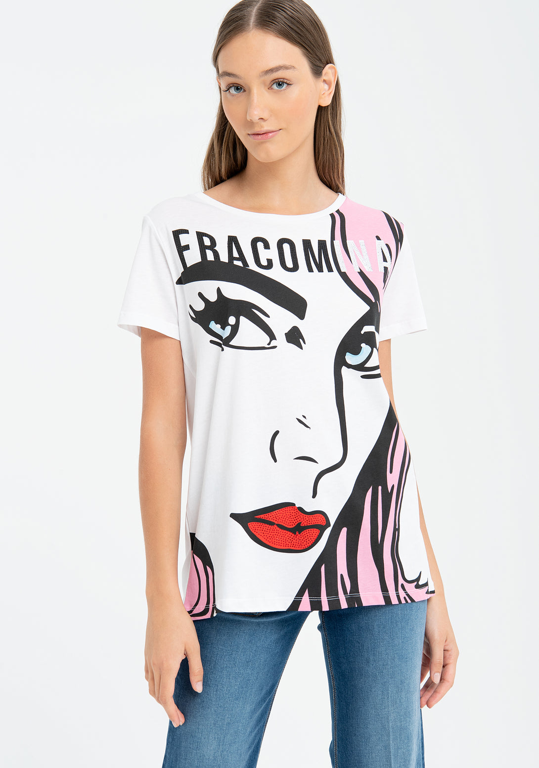 T-shirt flared with pop style print