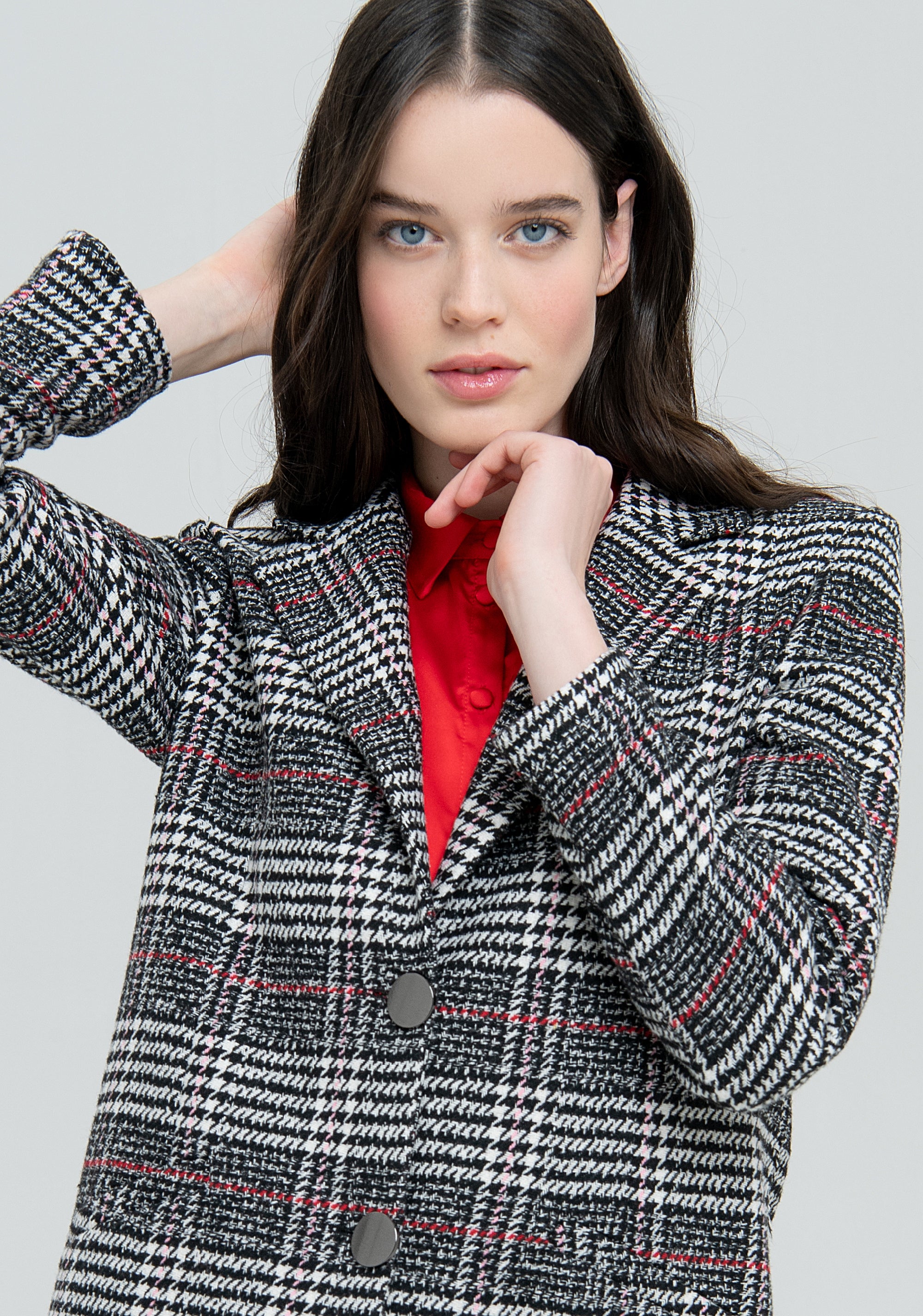 Coat regular fit made in tartan Fracomina FS22WC1004W58501-L68-3