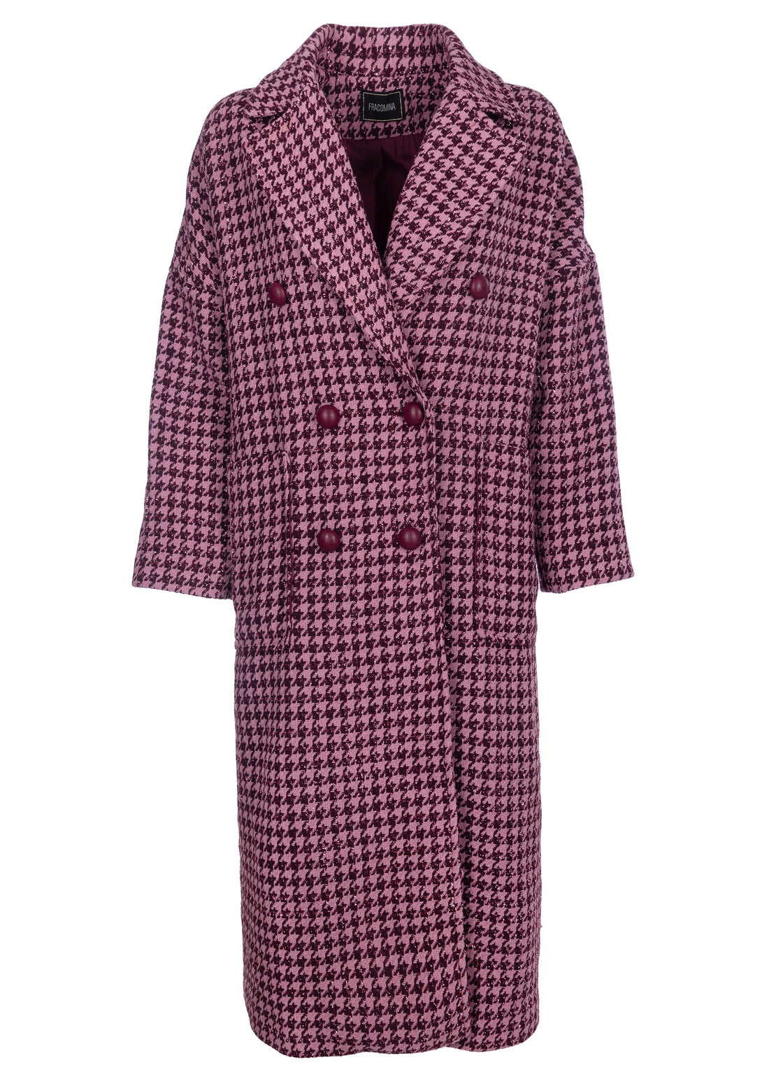 long coat over fit with pied de poule pattern Fracomina FS22WC1008W57201