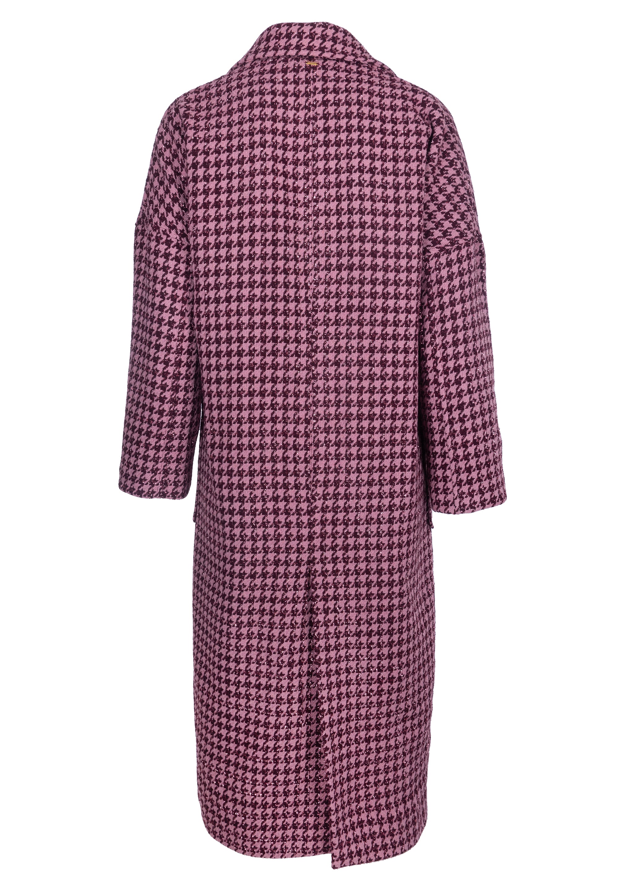 long coat over fit with pied de poule pattern Fracomina FS22WC1008W57201_2