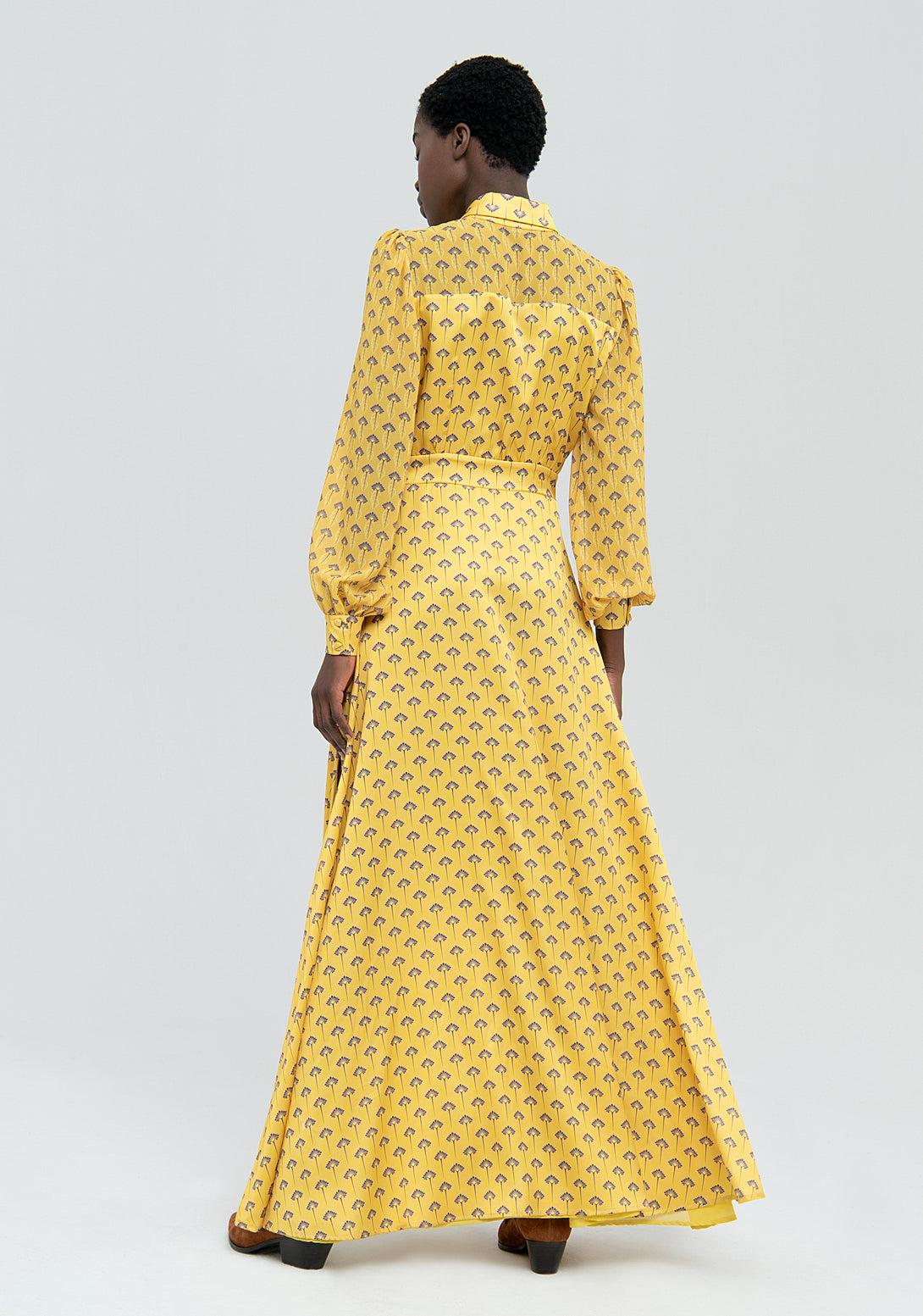 Long dress regular fit with Art Decò pattern Fracomina FS22WD3004W470N4-L60-4
