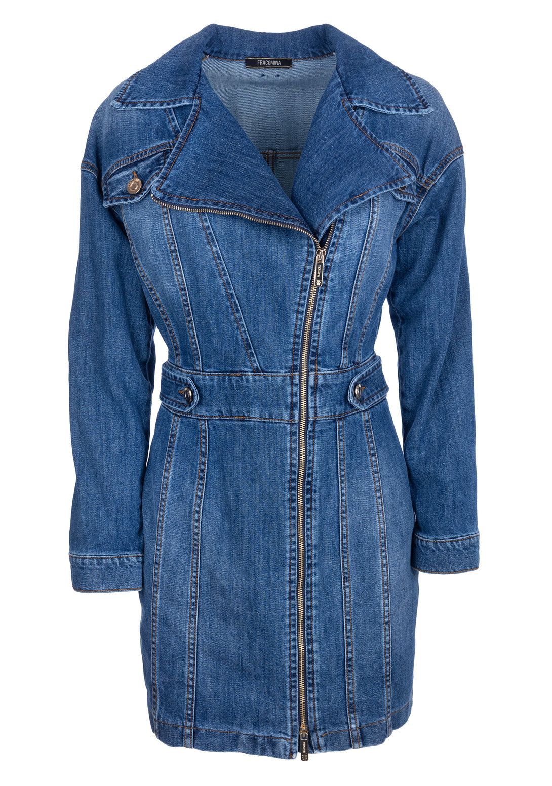 Mini dress slim fit made in denim with strong wash Fracomina FS22WD4001D40193