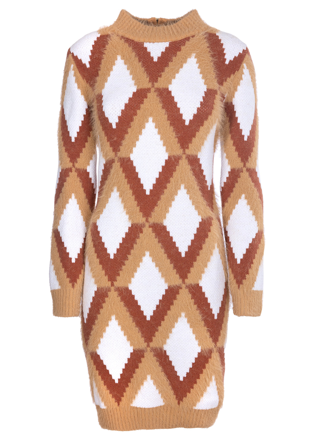 Knitted mini dress regular fit with diamond pattern Fracomina FS22WD5005K497F8