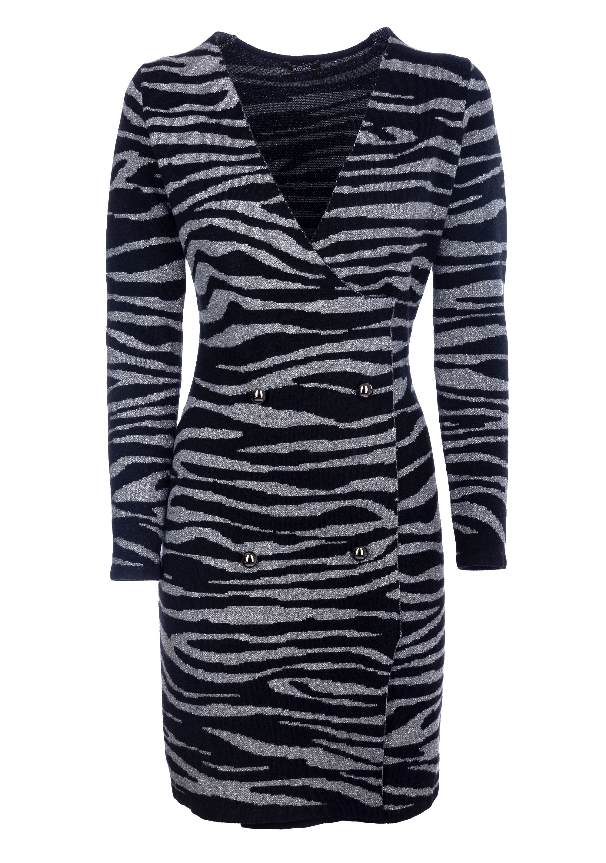 Knitted mini dress slim fit with animalier jacquard Fracomina FS22WD5011K499F8